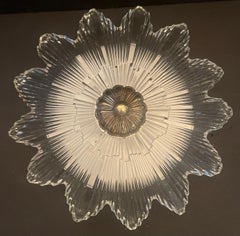 Wonderful Modern Nickel Art Deco Large Starburst Flush Mount Fixture Chandelier