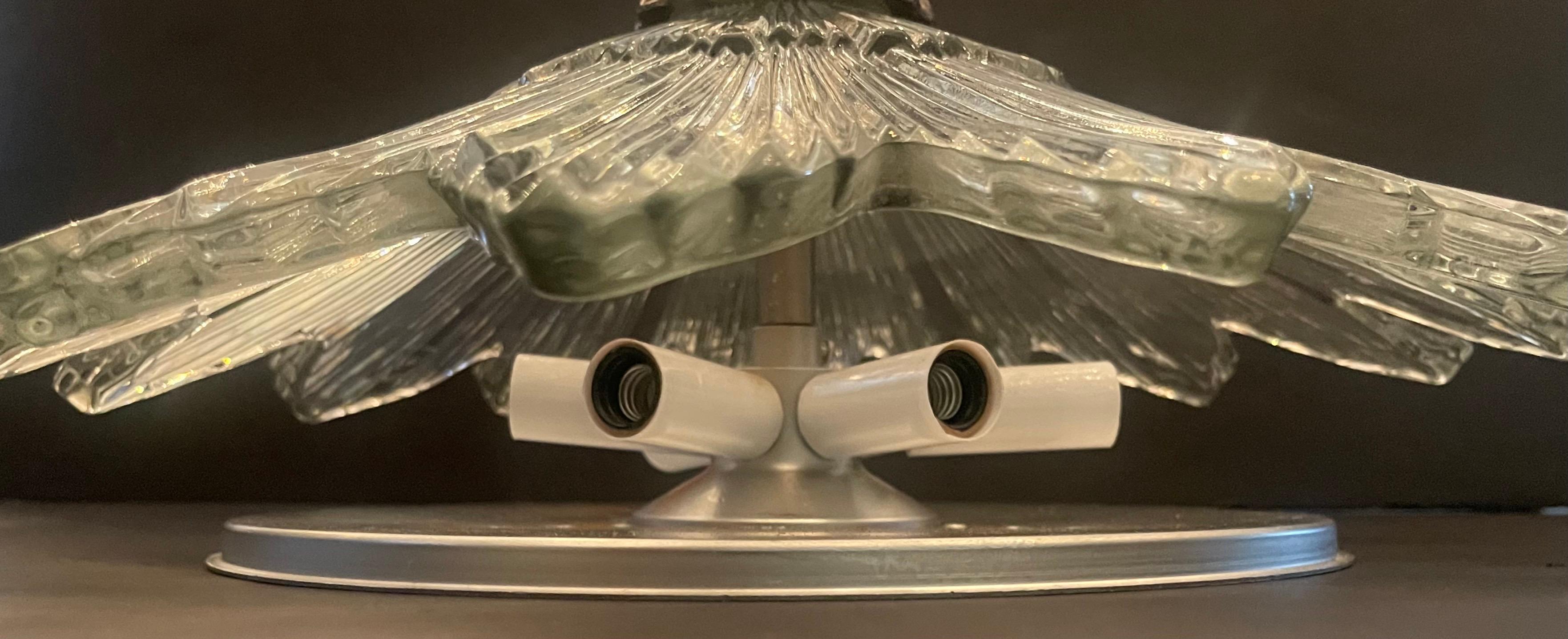 Wonderful Modern Nickel Art Deco Large Starburst Flush Mount Fixture Chandelier In Good Condition For Sale In Roslyn, NY