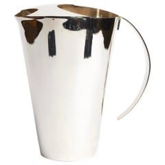 Wonderful Modern Pair Swid Powell Water Pitcher TsAO & McKown Silver Plate Italy