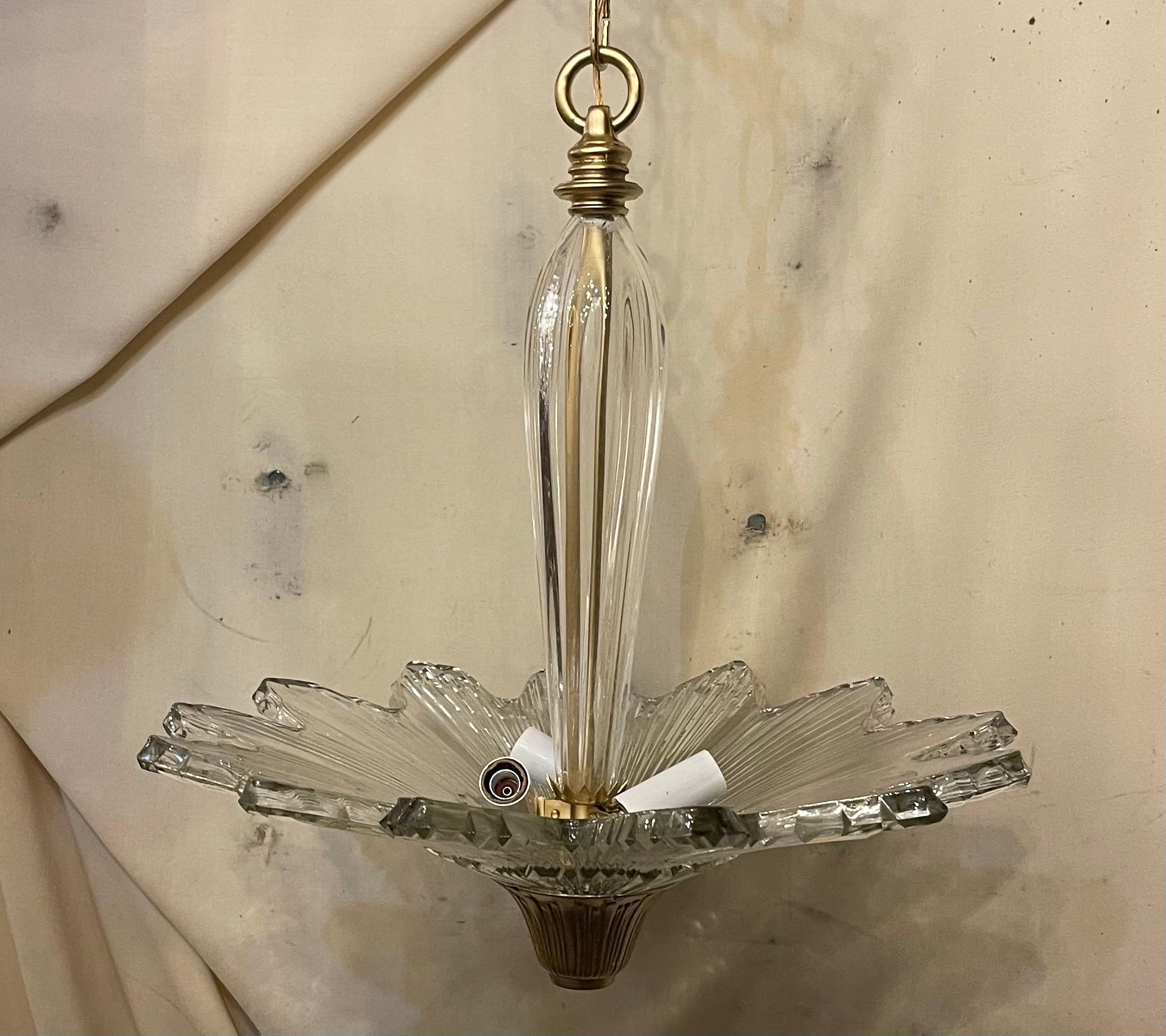 Wunderschöne Mid Century Modern Transitional Bronze Deco Starburst 3-Light Fixture (Französisch) im Angebot