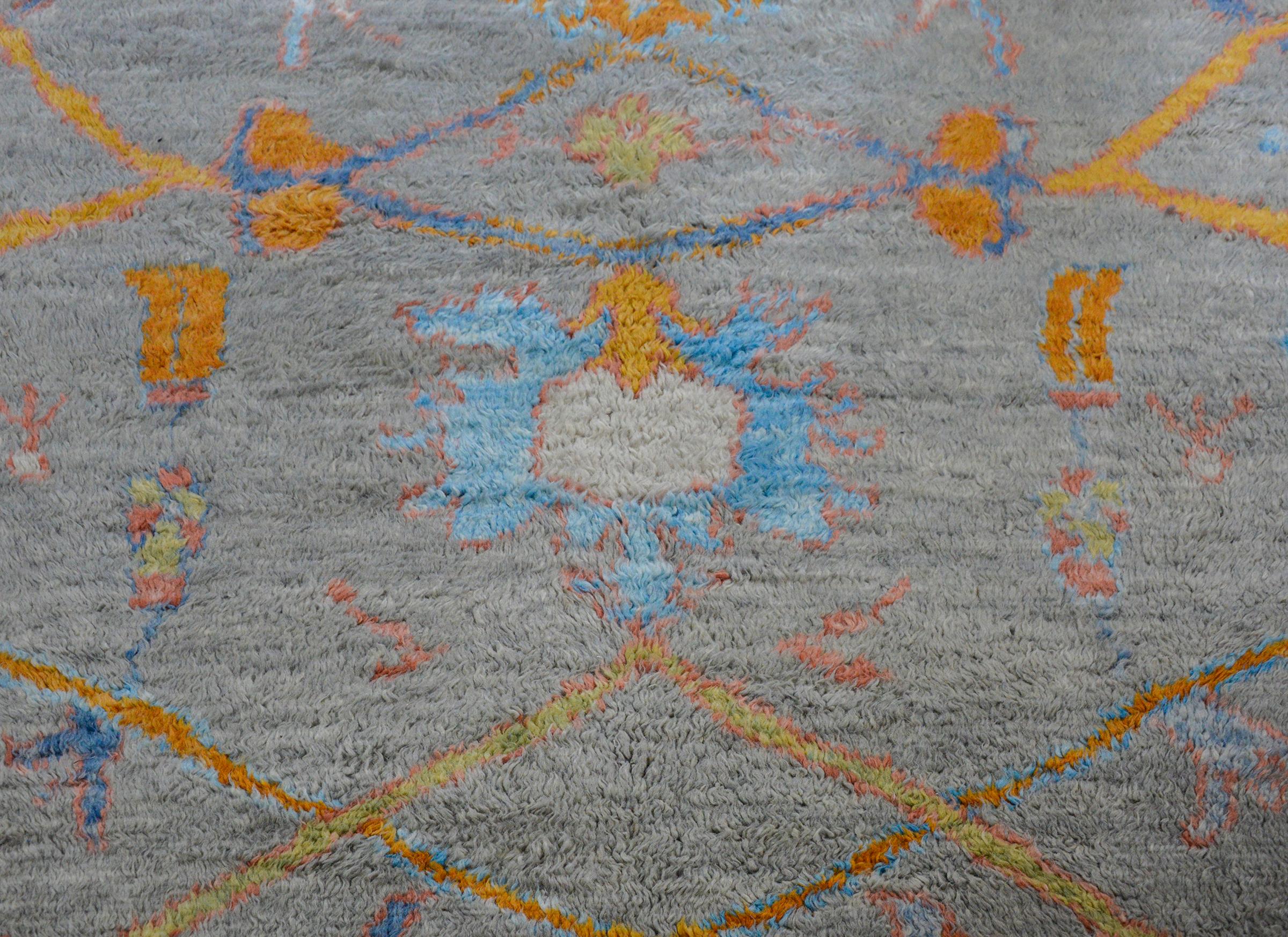 Magnifique tapis turc moderne de type Tulu Bon état - En vente à Chicago, IL