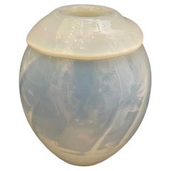 Wonderful Modern Waterford Evolution Large Optic Opal Opalescent Art Glass Vase
