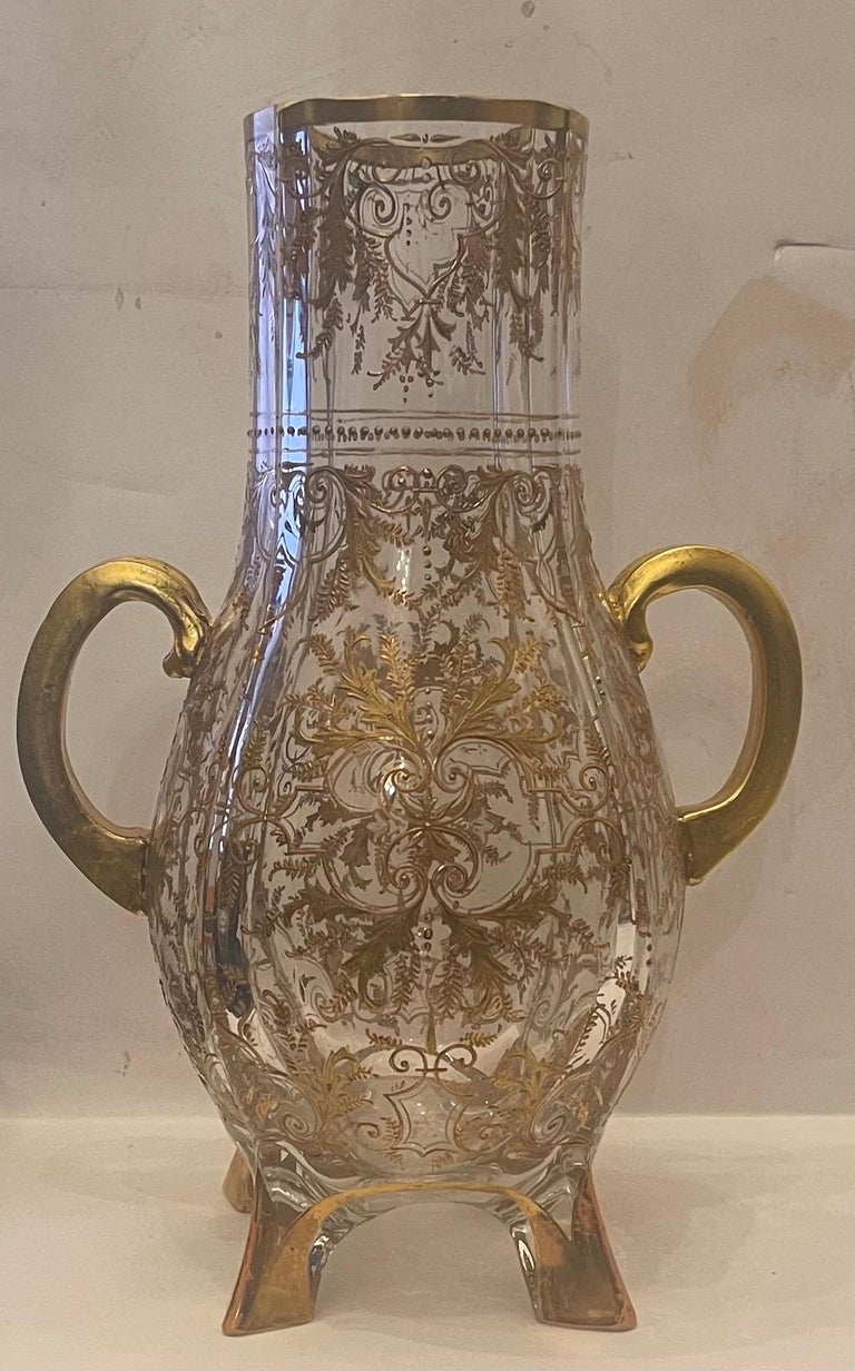 Vase vintage avec dorure et motif floral - MON JOLI VASE