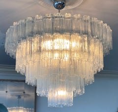 Wonderful Murano Glass Clear Tronchi Chandelier