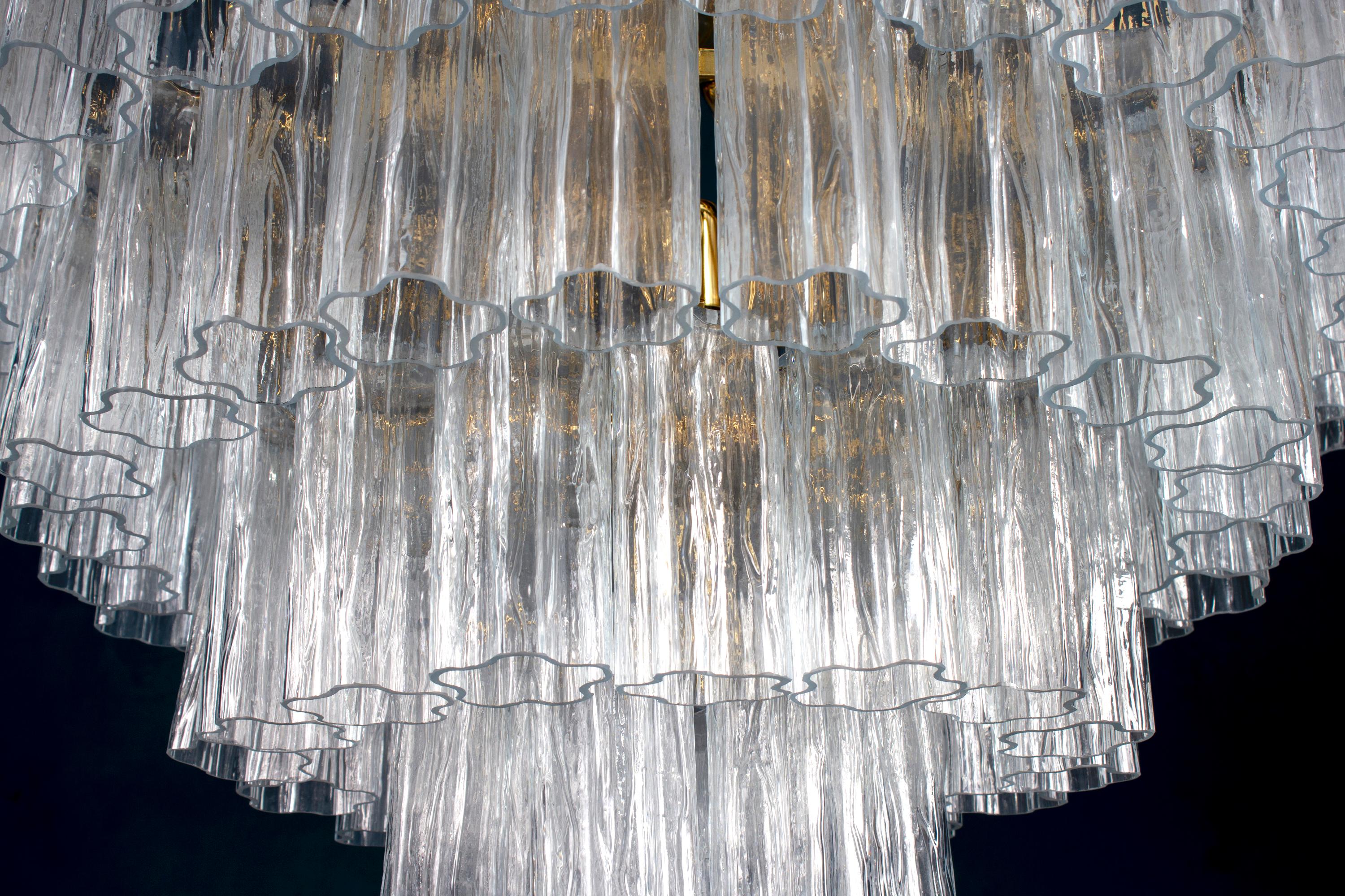 Splendido lampadario Tronchi in vetro di Murano trasparente in vendita 2