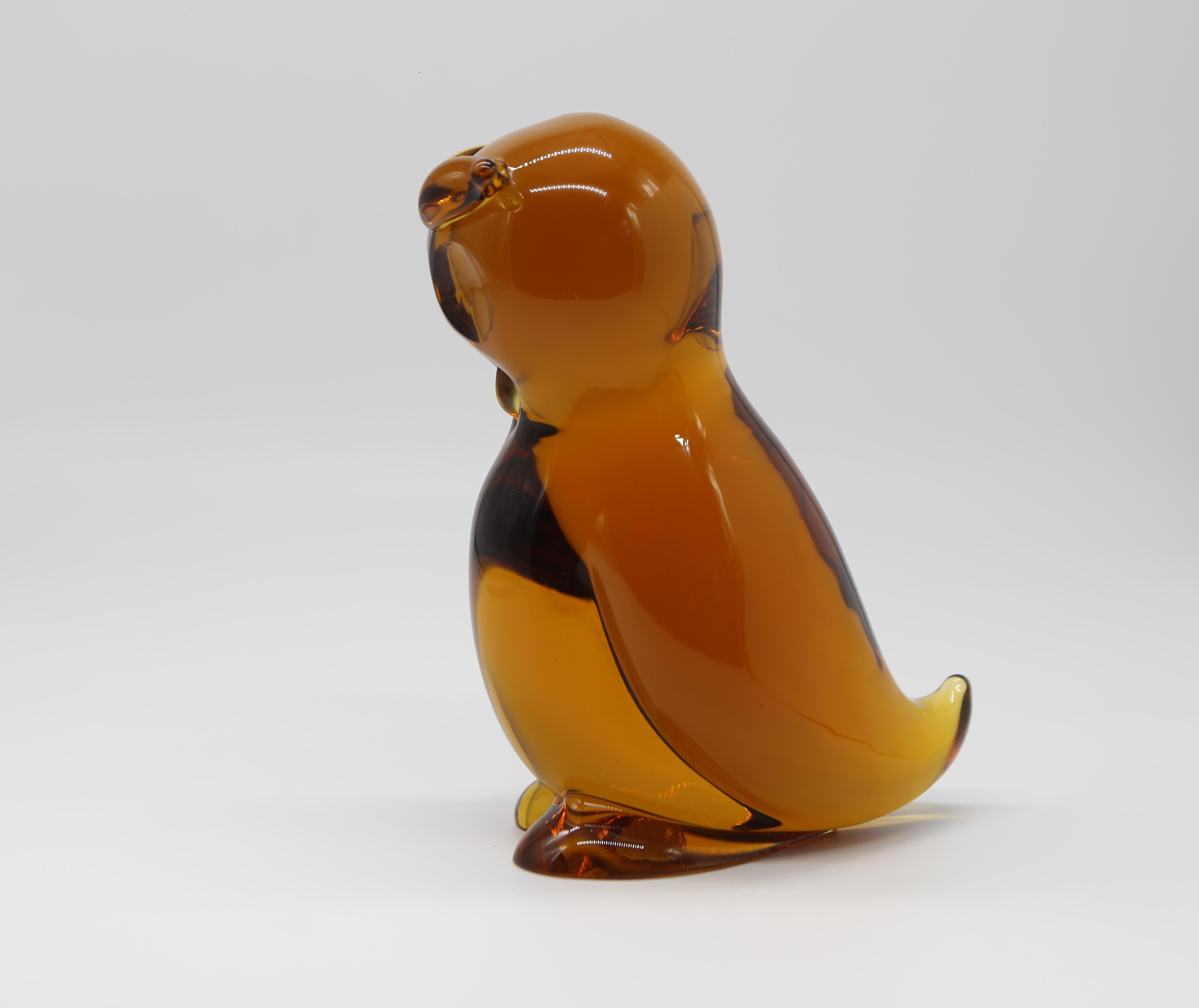 Italian Wonderful Murano glass sculpture in the shape of an owl by Archimede Seguso in vendita