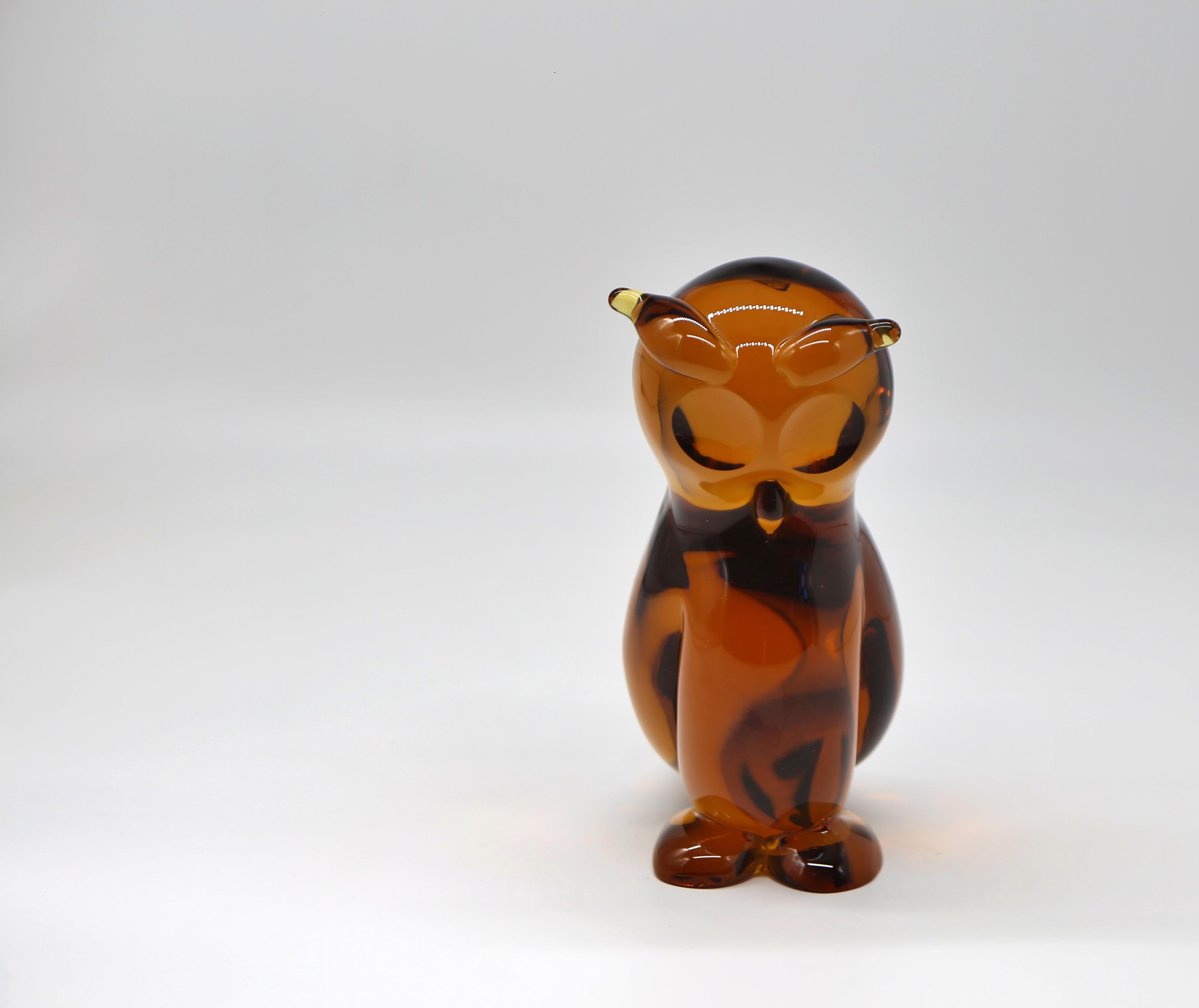 Wonderful Murano glass sculpture in the shape of an owl by Archimede Seguso in vendita 1