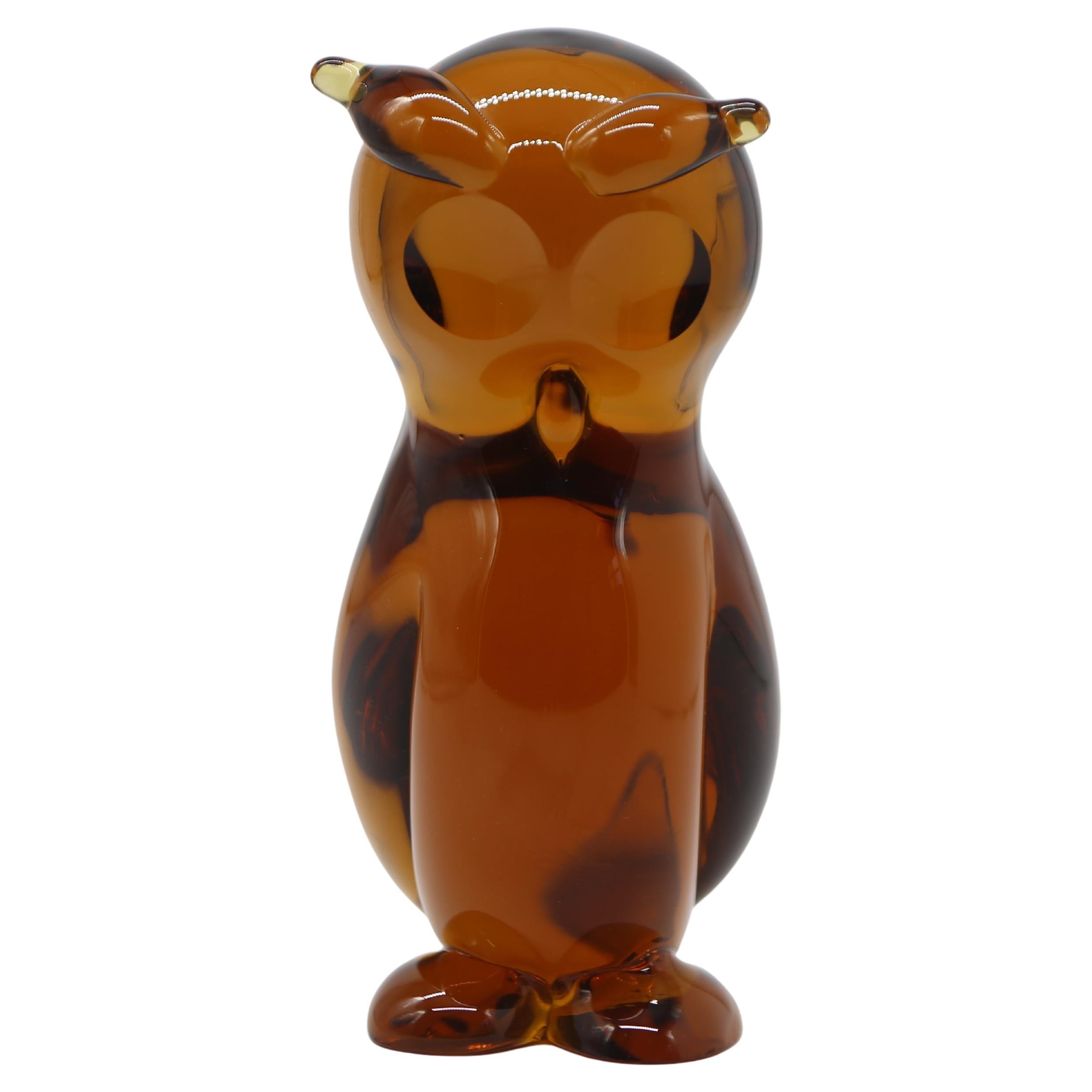 Wonderful Murano glass sculpture in the shape of an owl by Archimede Seguso in vendita