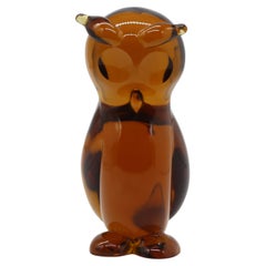 Wonderful Murano glass sculpture in the shape of an owl by Archimede Seguso Wonderful Murano glass sculpture in the shape of an owl by Archimede Seguso