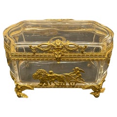 Wonderful Napoleon III Regency Empire Ormolu Bronze Crystal Jewelry Box Chest