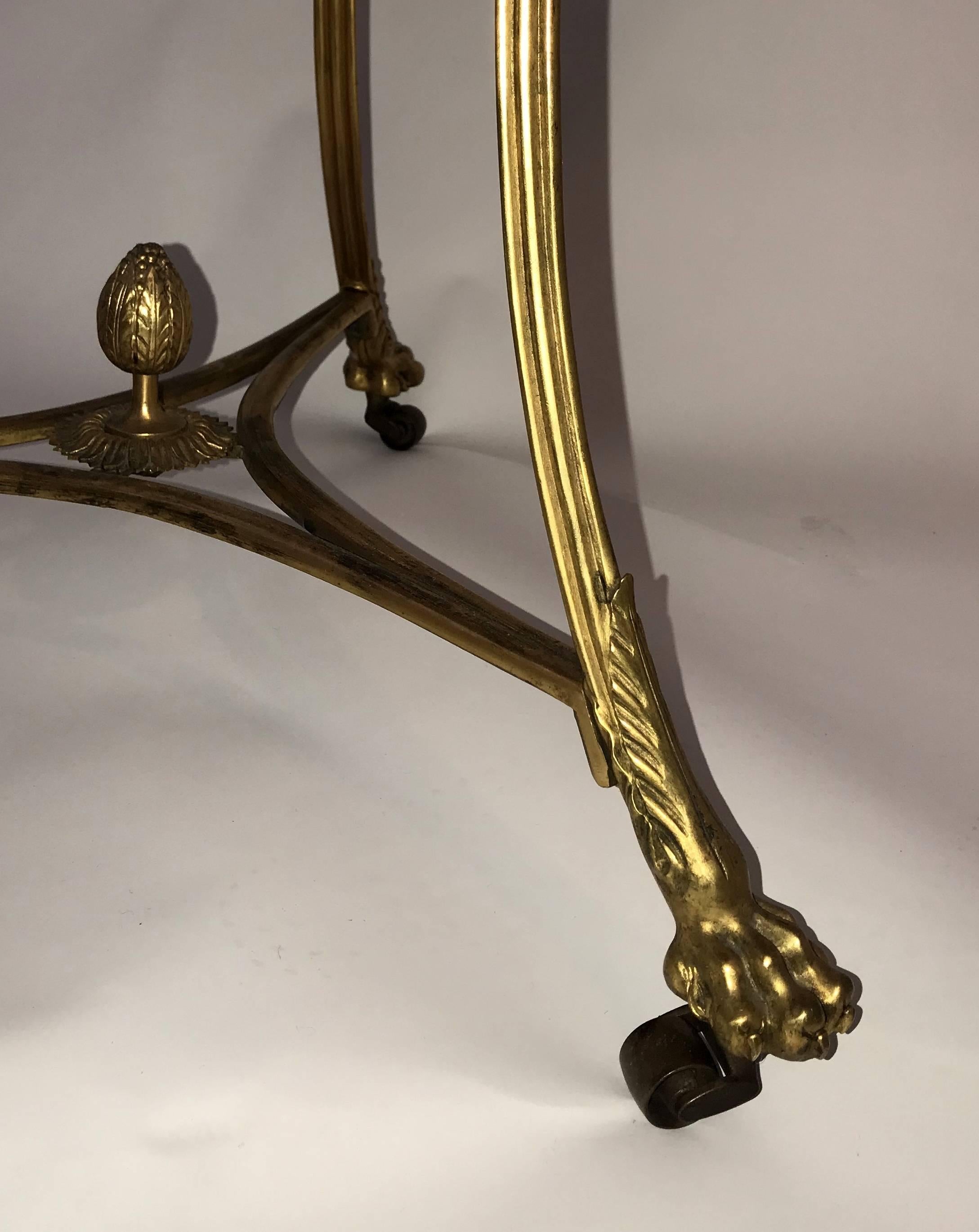 Belgian Black Marble Wonderful Neoclassical Bronze Ormolu Gilt Black Marble Louis XVI Gueridon Table