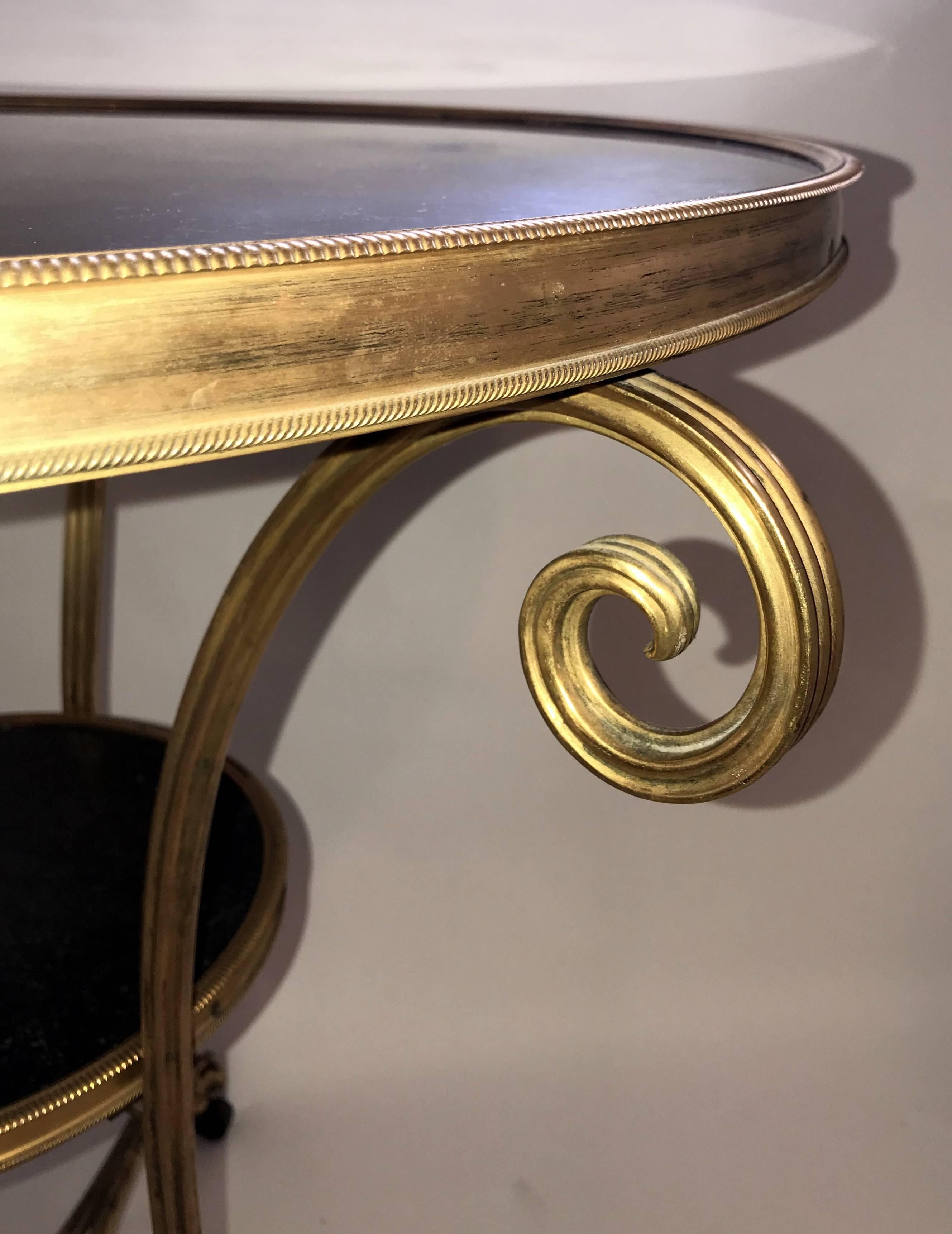 Wonderful Neoclassical Bronze Ormolu Gilt Black Marble Louis XVI Gueridon Table 1