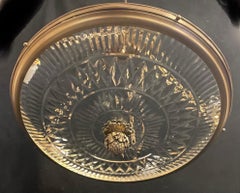 Wonderful Neoclassical Empire Cut-Crystal Bowl Bronze Chandelier Ormolu Fixture