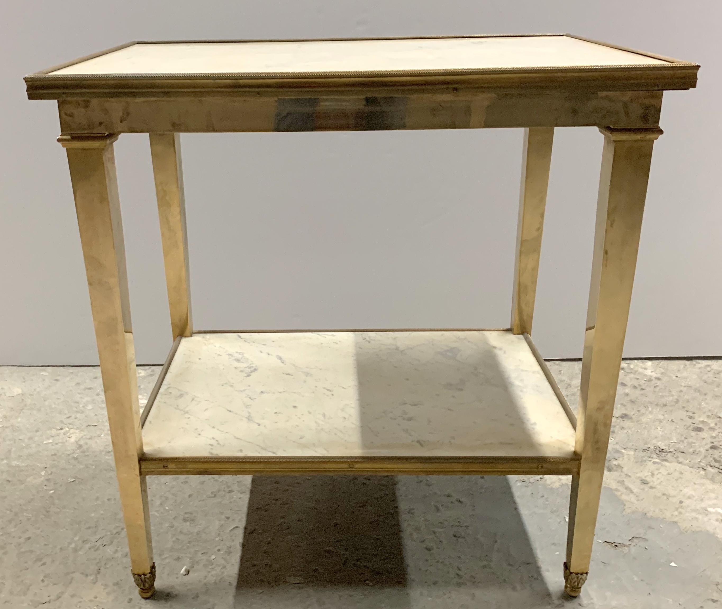 Wonderful Neoclassical French Gilt Bronze Marble Two-Tier Gueridon End Table In Good Condition For Sale In Roslyn, NY