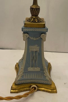 Wonderful Neoclassical Wedgwood Jasper Signed E.F. Caldwell Ormolu Bronze Lamp