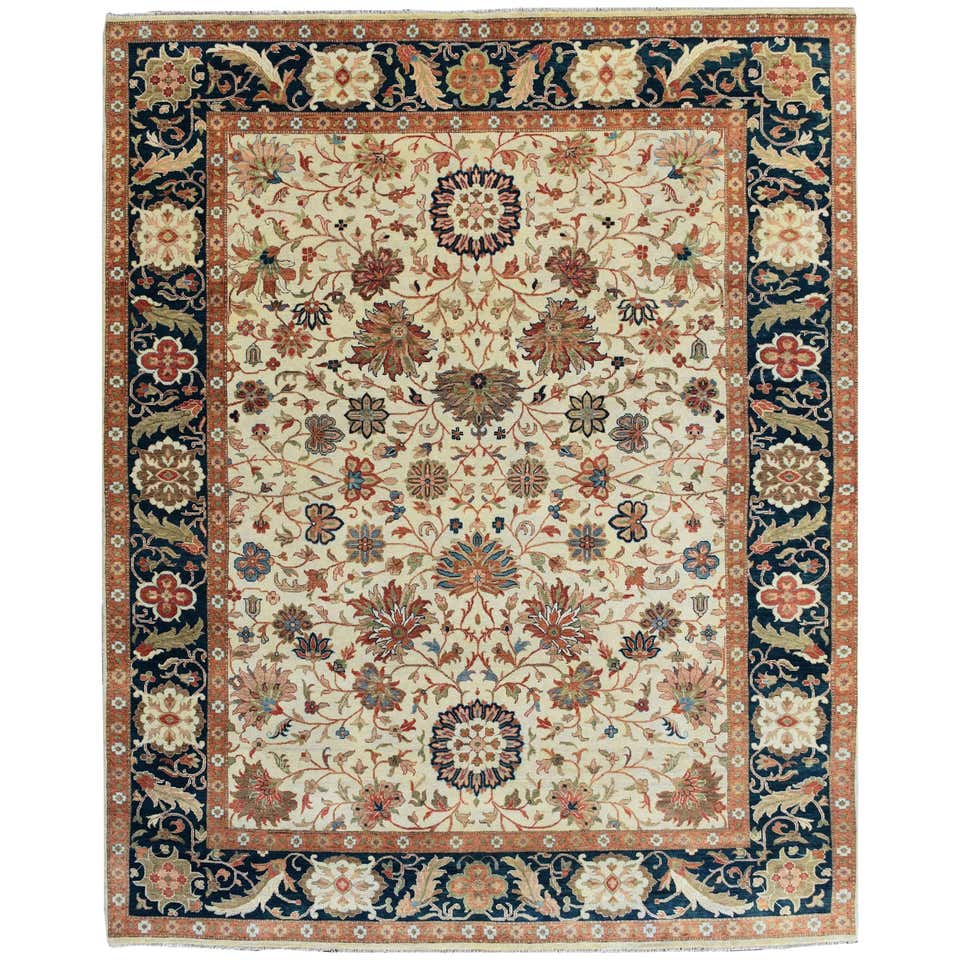 India Rugs Texture Antique Indian Agra Rug For Sale at 1stDibs