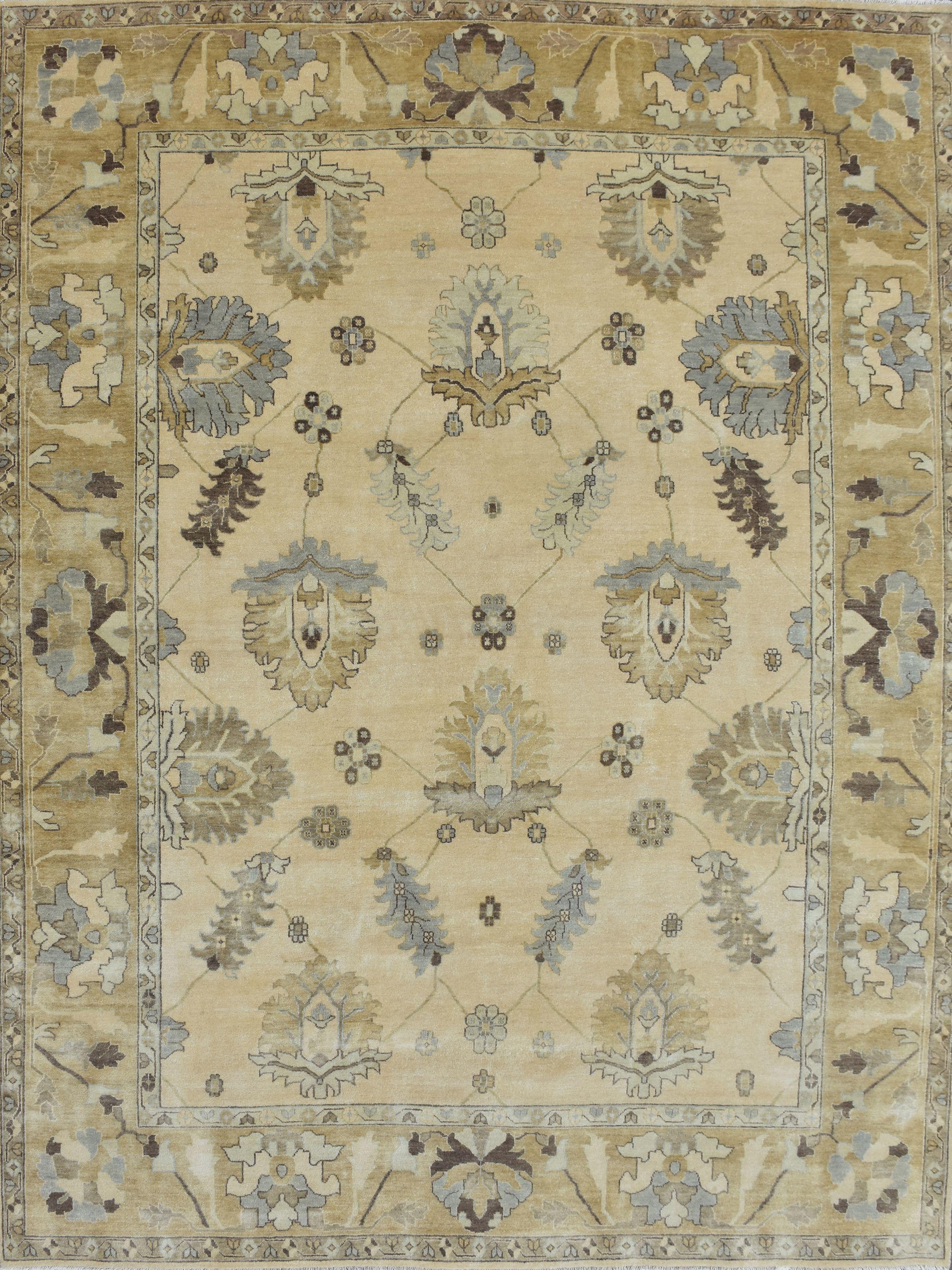 Hand-Knotted Wonderful New Oushak Design Indian Rug For Sale