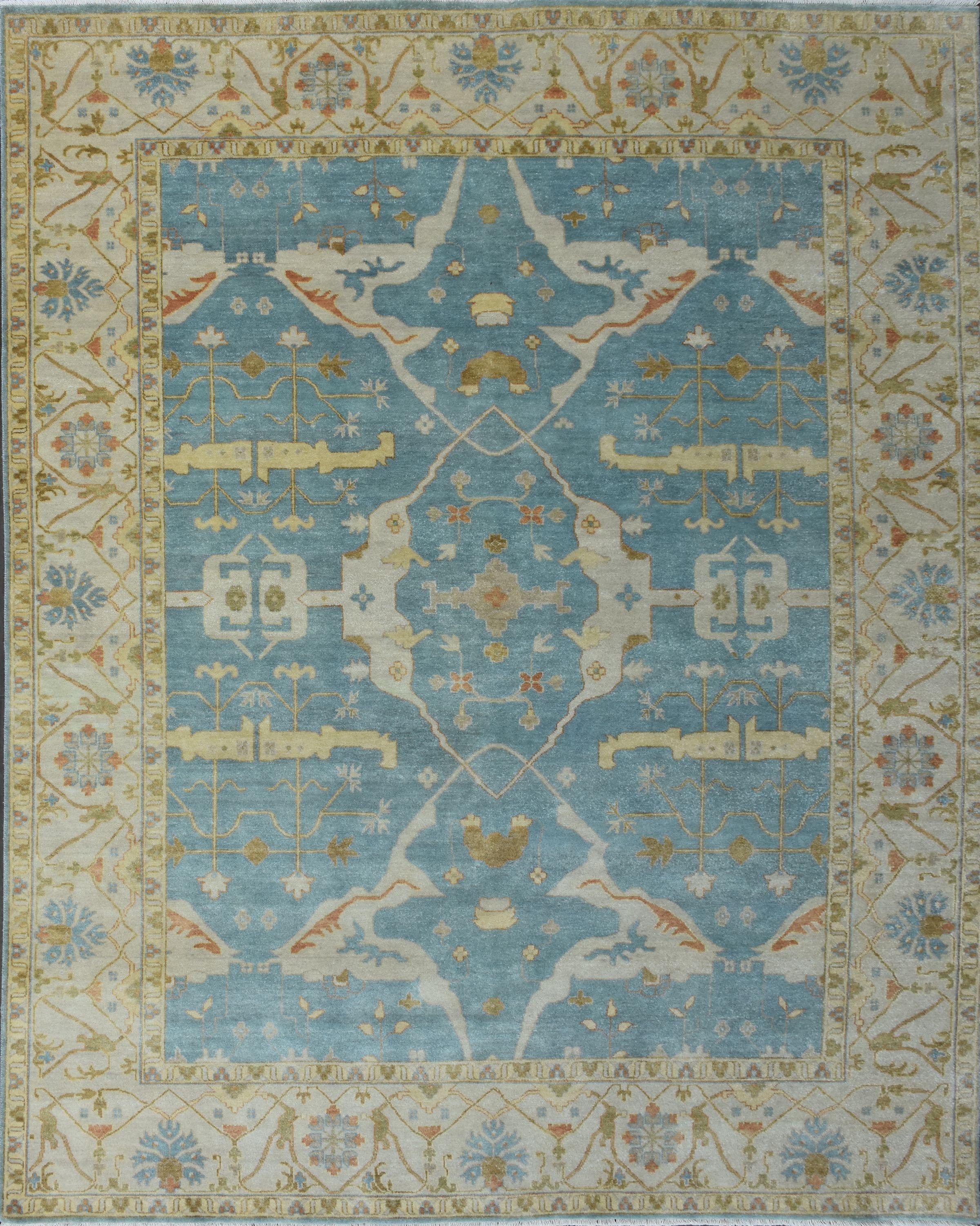 Erstaunlicher neuer indischer Teppich im Oushak-Design (Indisch) im Angebot