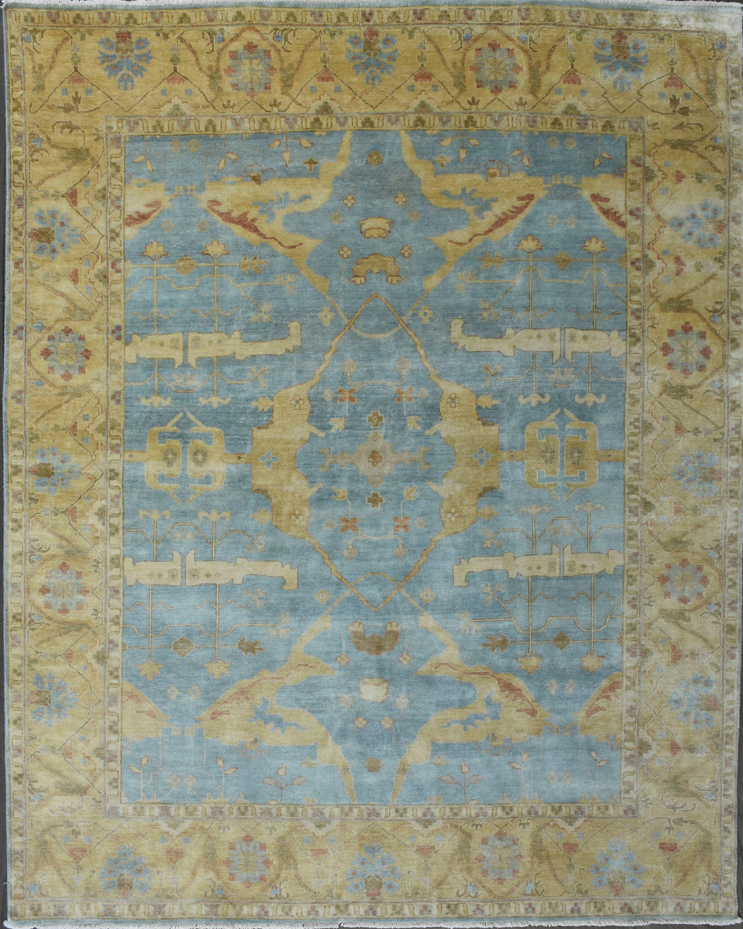 Maravillosa alfombra india de nuevo diseño Oushak Anudado a mano en venta
