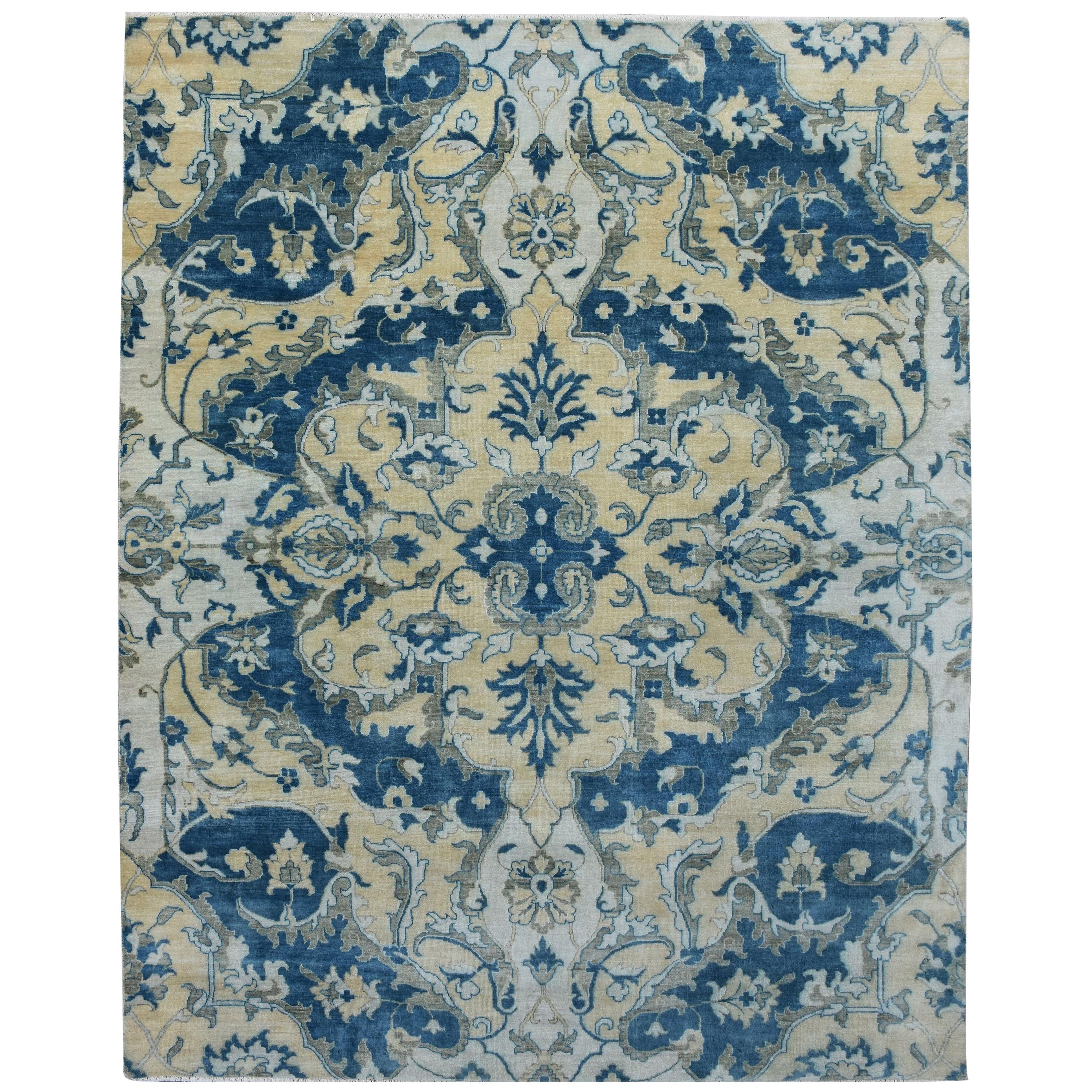 Magnifique nouveau tapis indien Oushak Design