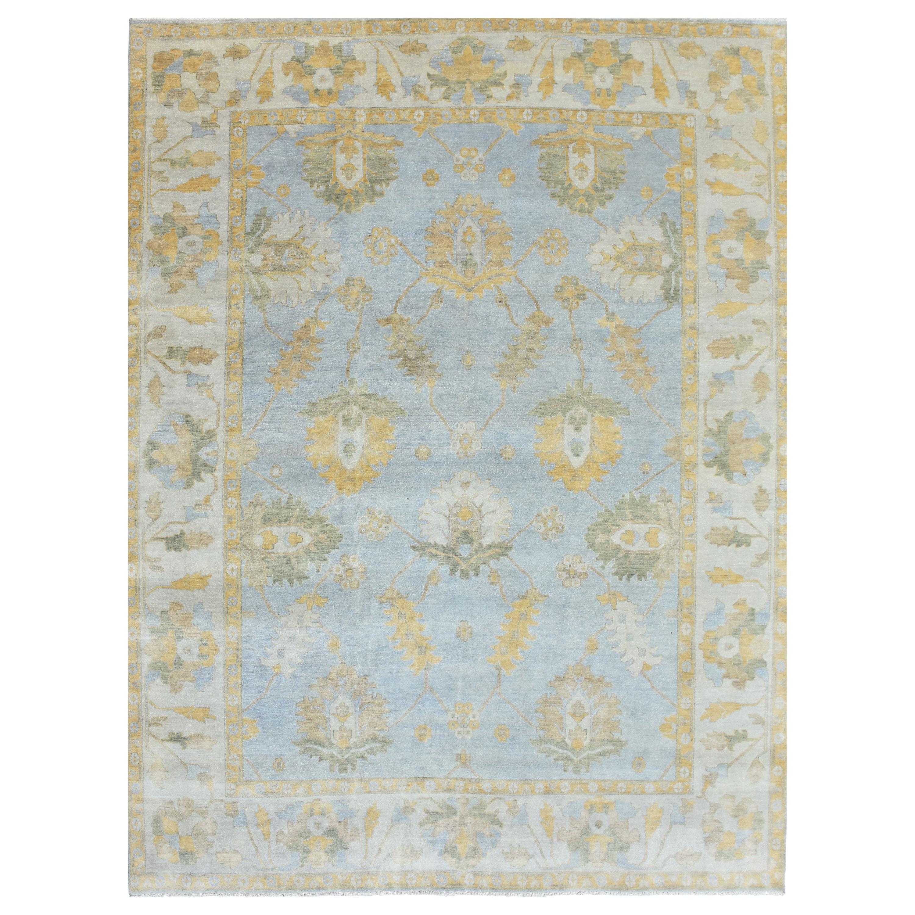 Wonderful New Oushak Design Indian Rug For Sale