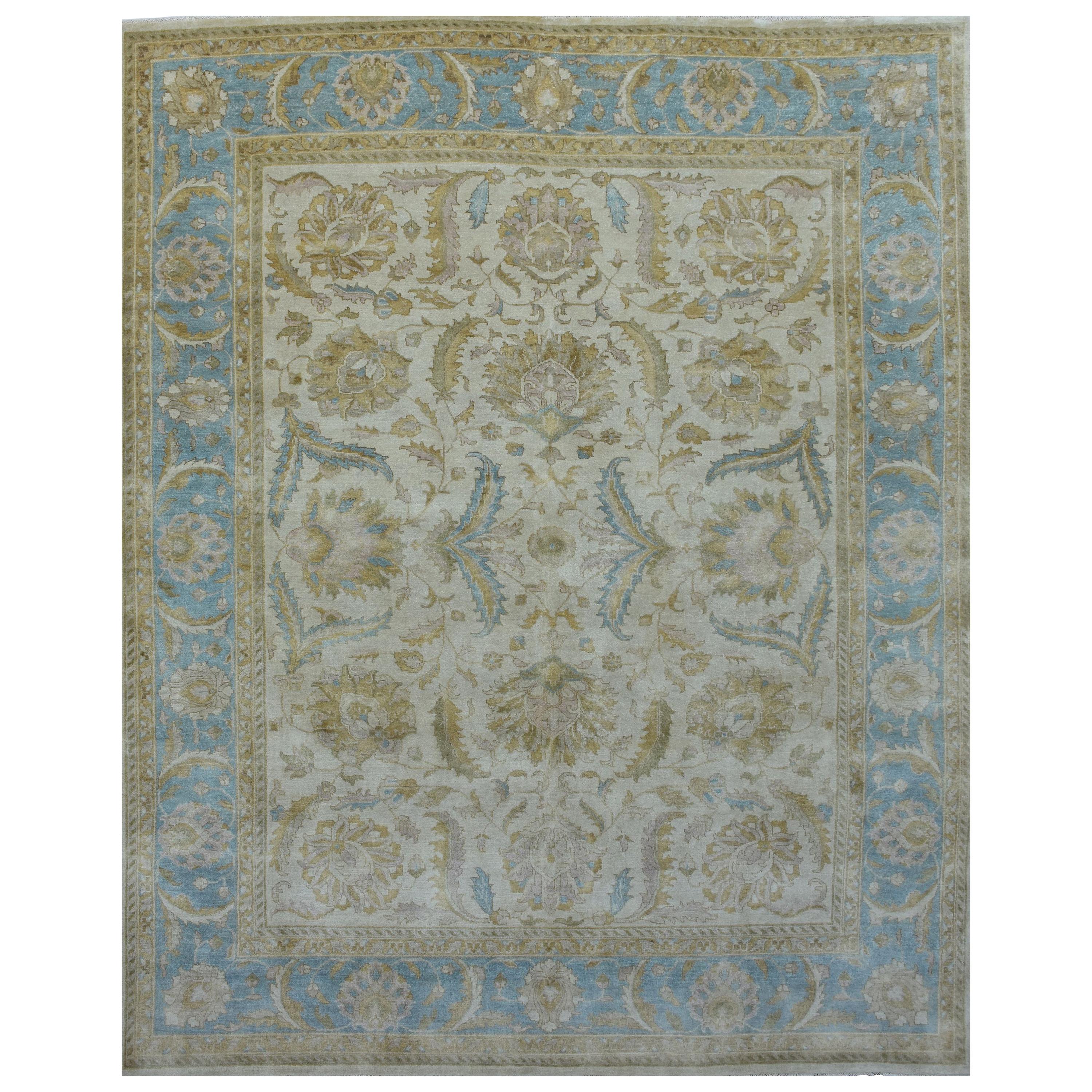 Erstaunlicher neuer indischer Teppich im Oushak-Design im Angebot
