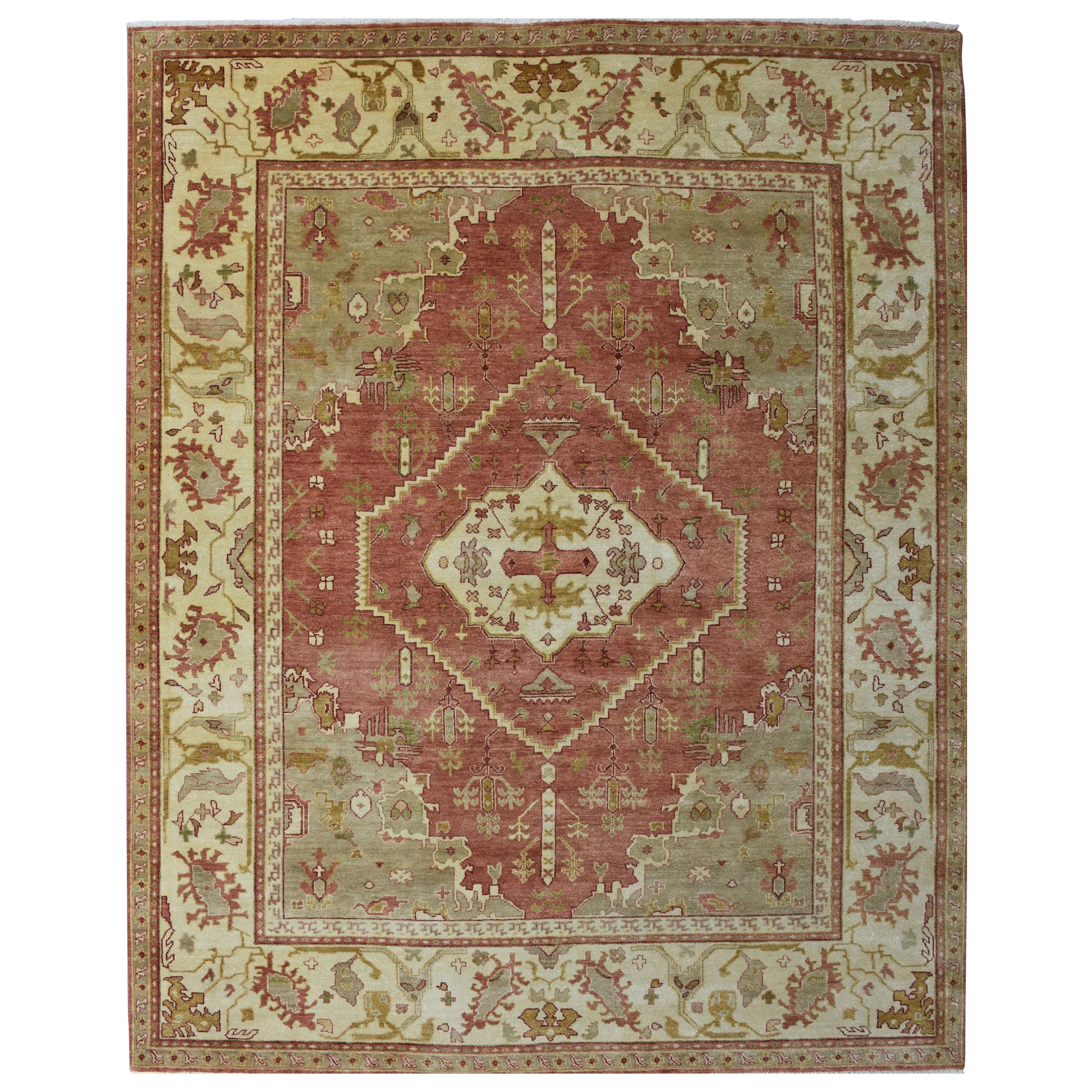 Magnifique nouveau tapis indien Oushak Design en vente