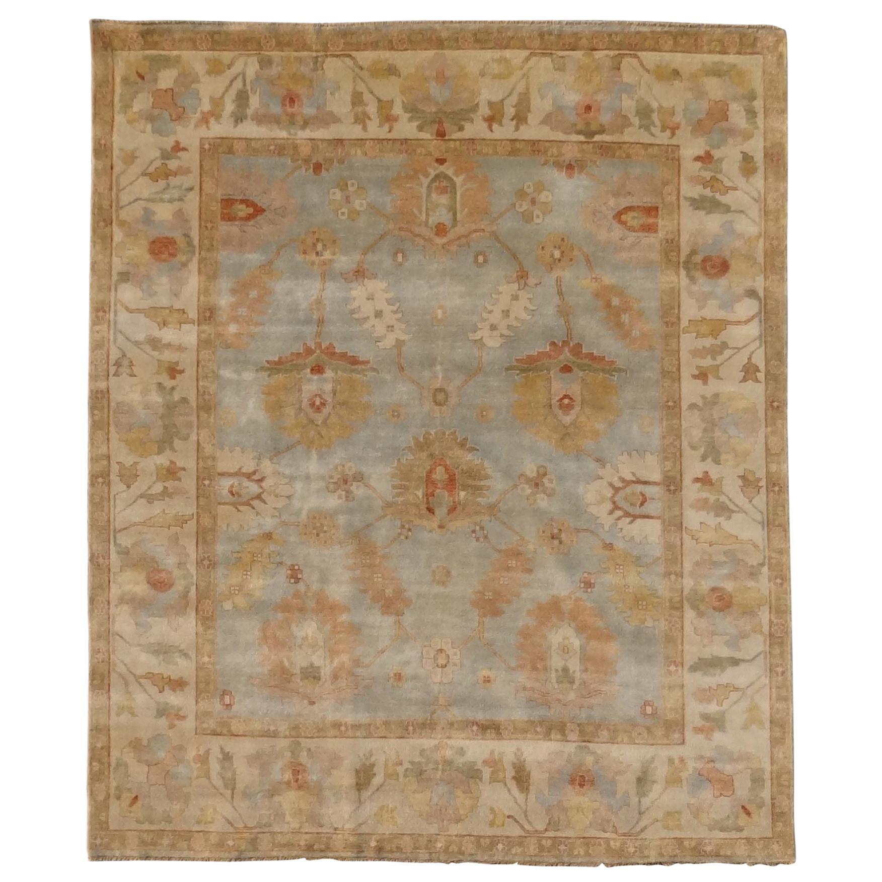 Wonderful New Oushak Design Indian Rug For Sale