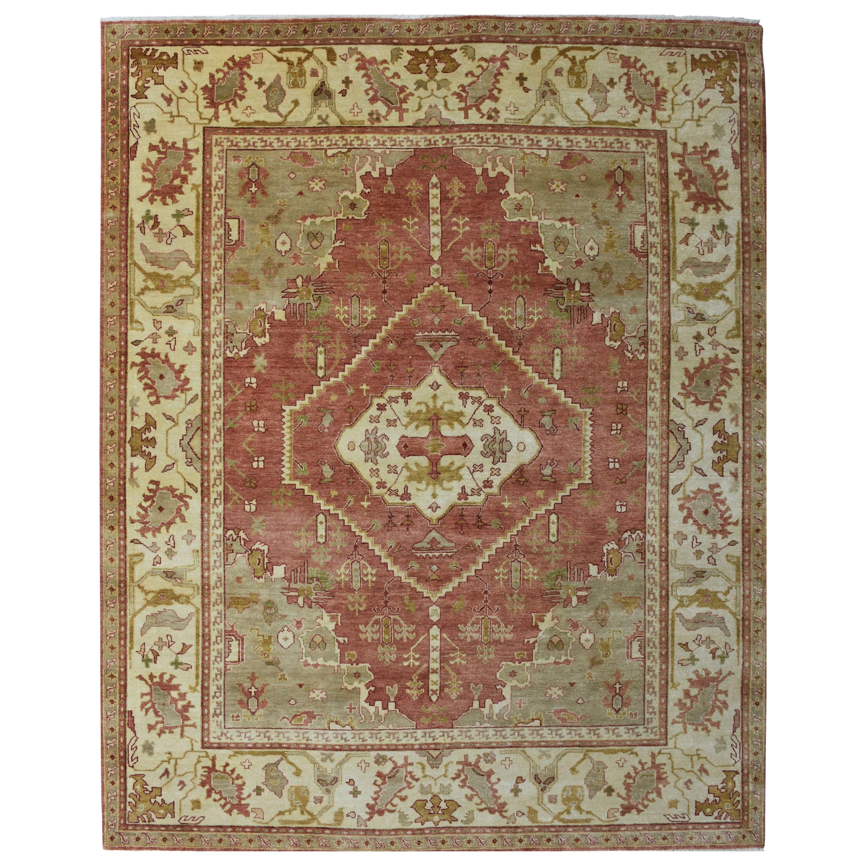 Wonderful New Oushak Design Indian Rug