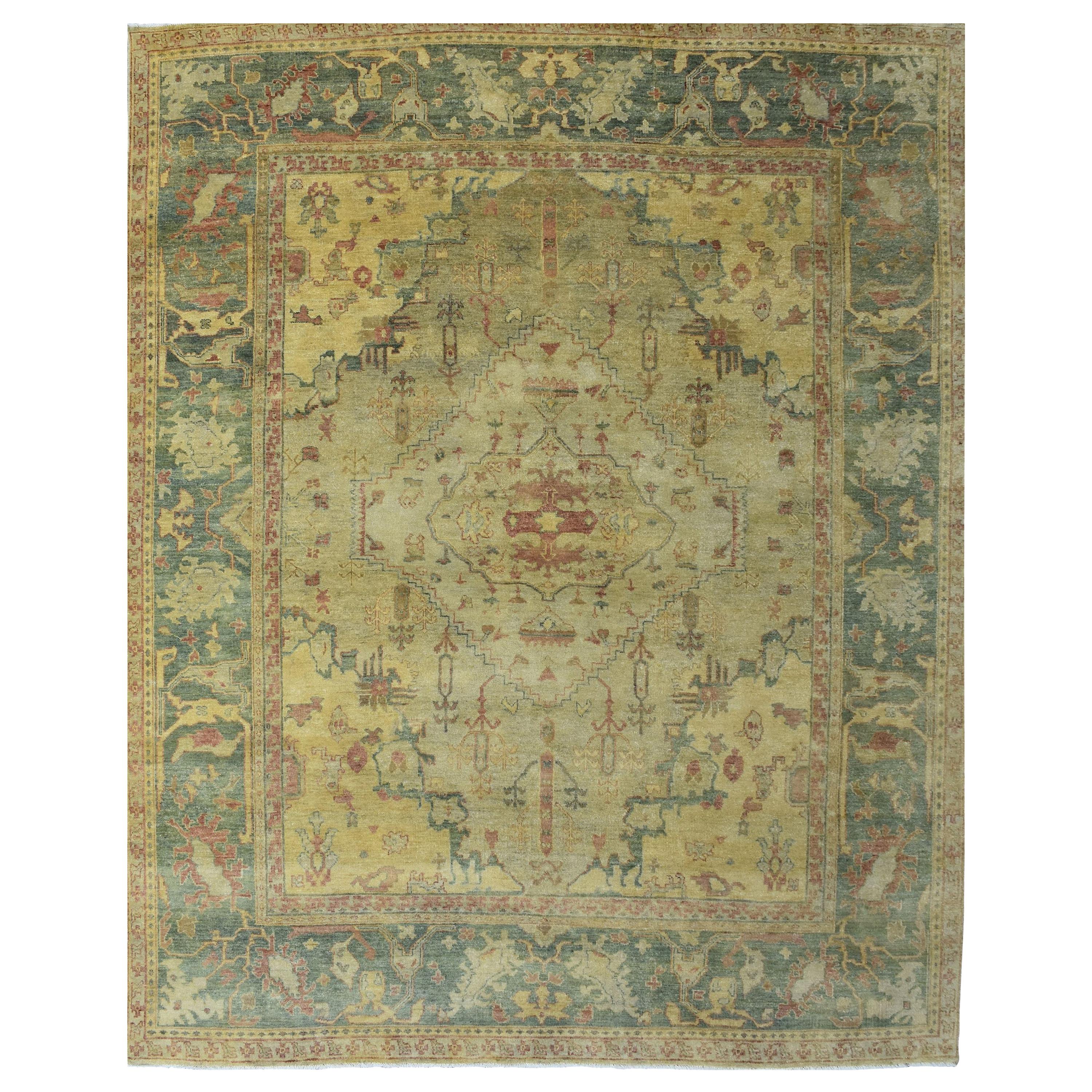 Wonderful New Oushak Design Indian Rug
