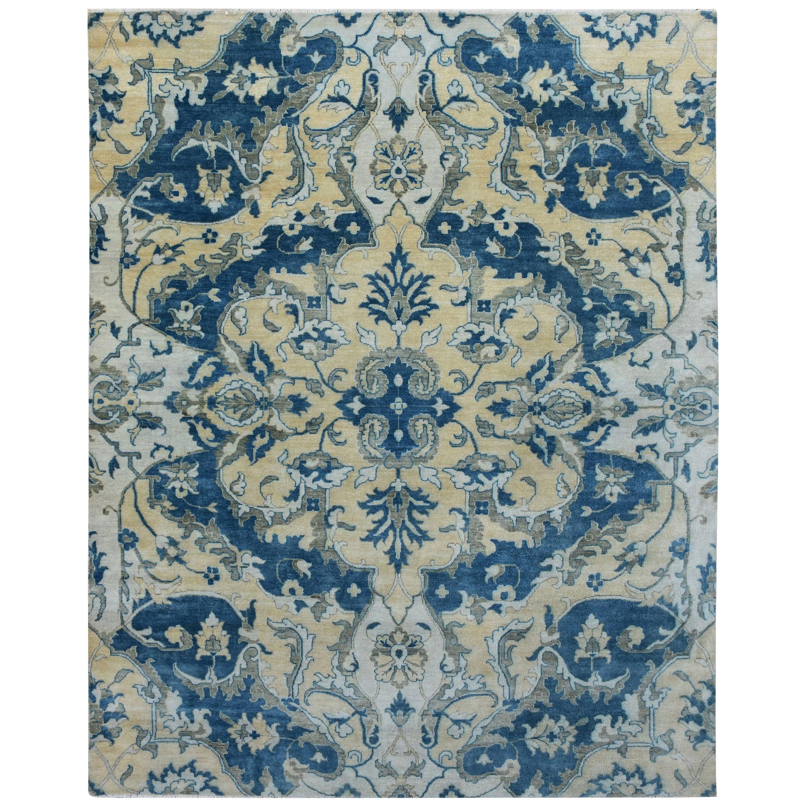 Magnifique nouveau tapis indien Oushak Design