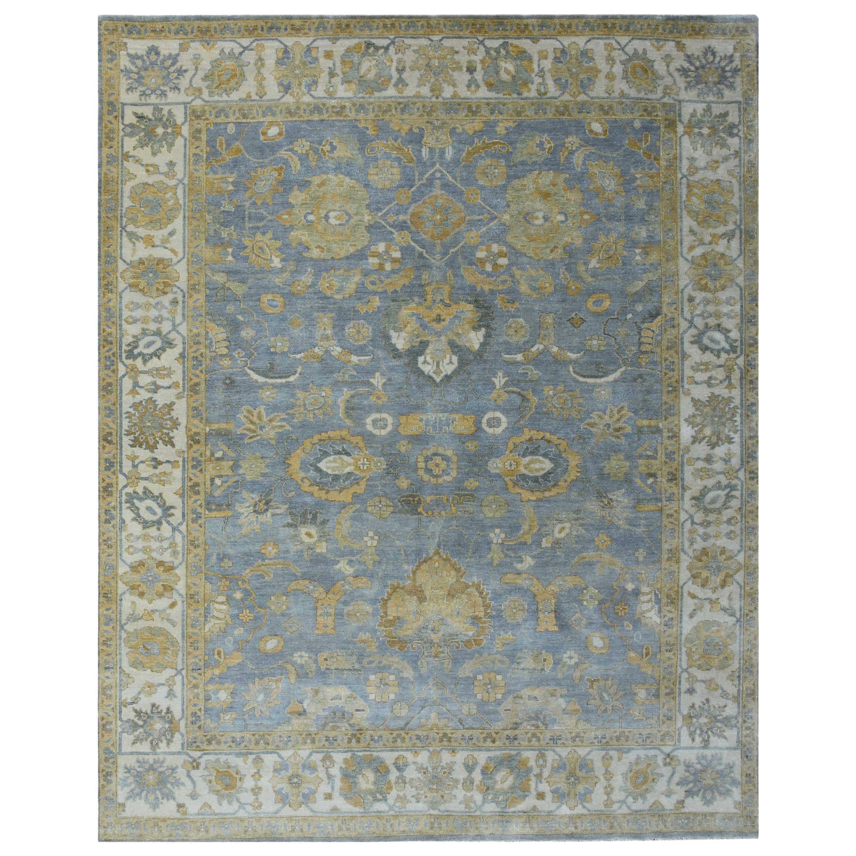 Erstaunlicher neuer indischer Teppich im Oushak-Design im Angebot