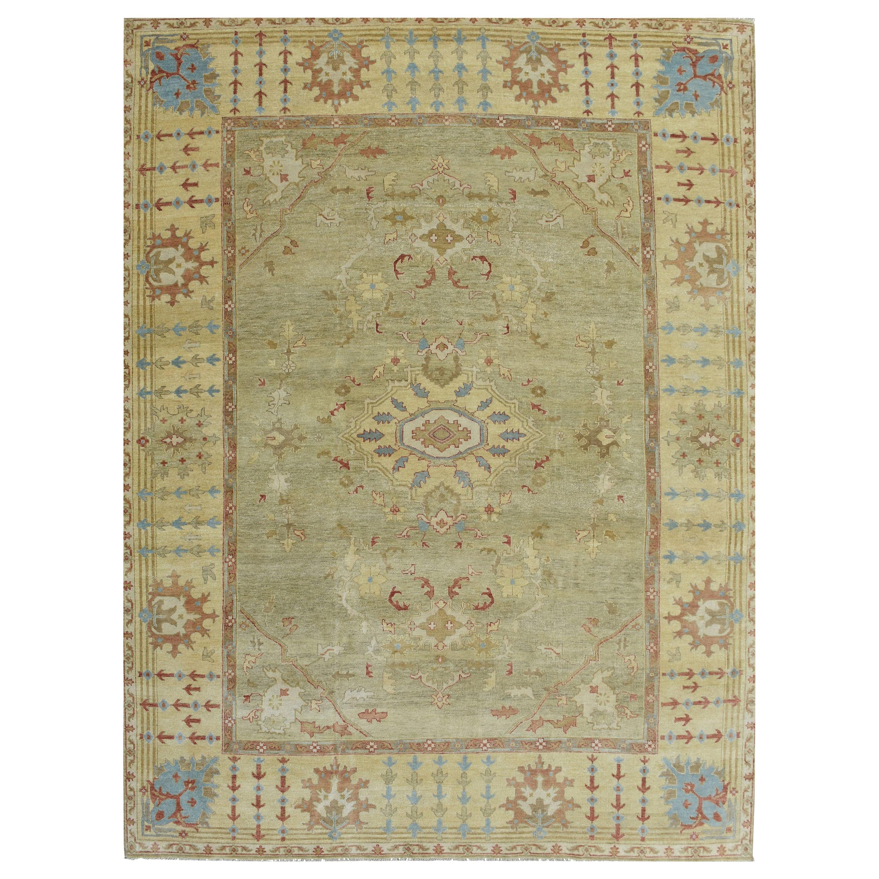 Wonderful New Oushak Design Indian Rug