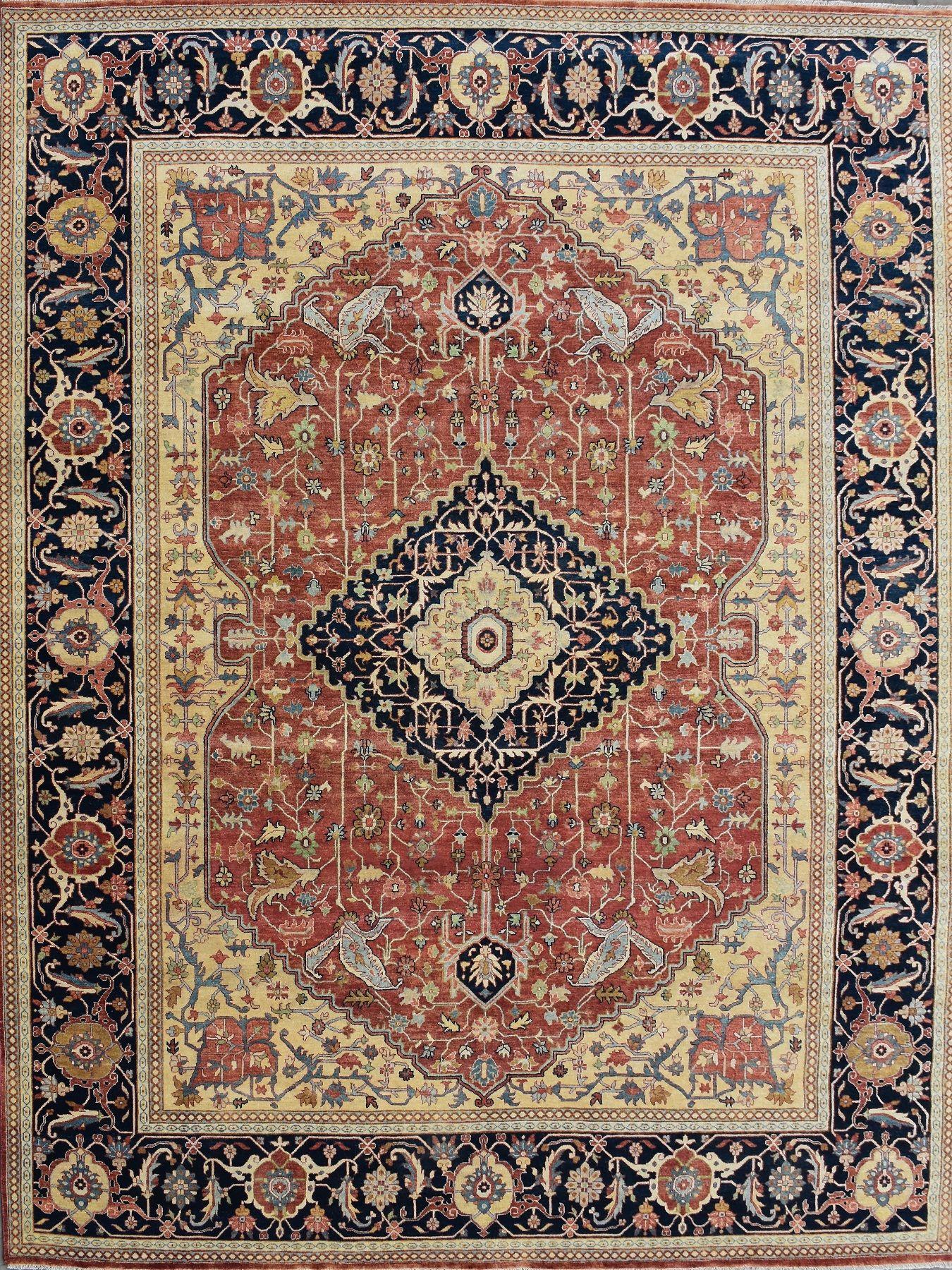 Nice new rug with beautiful Persian design and nice colors, entirely hand knotted with wool and silk velvet on cotton foundation.