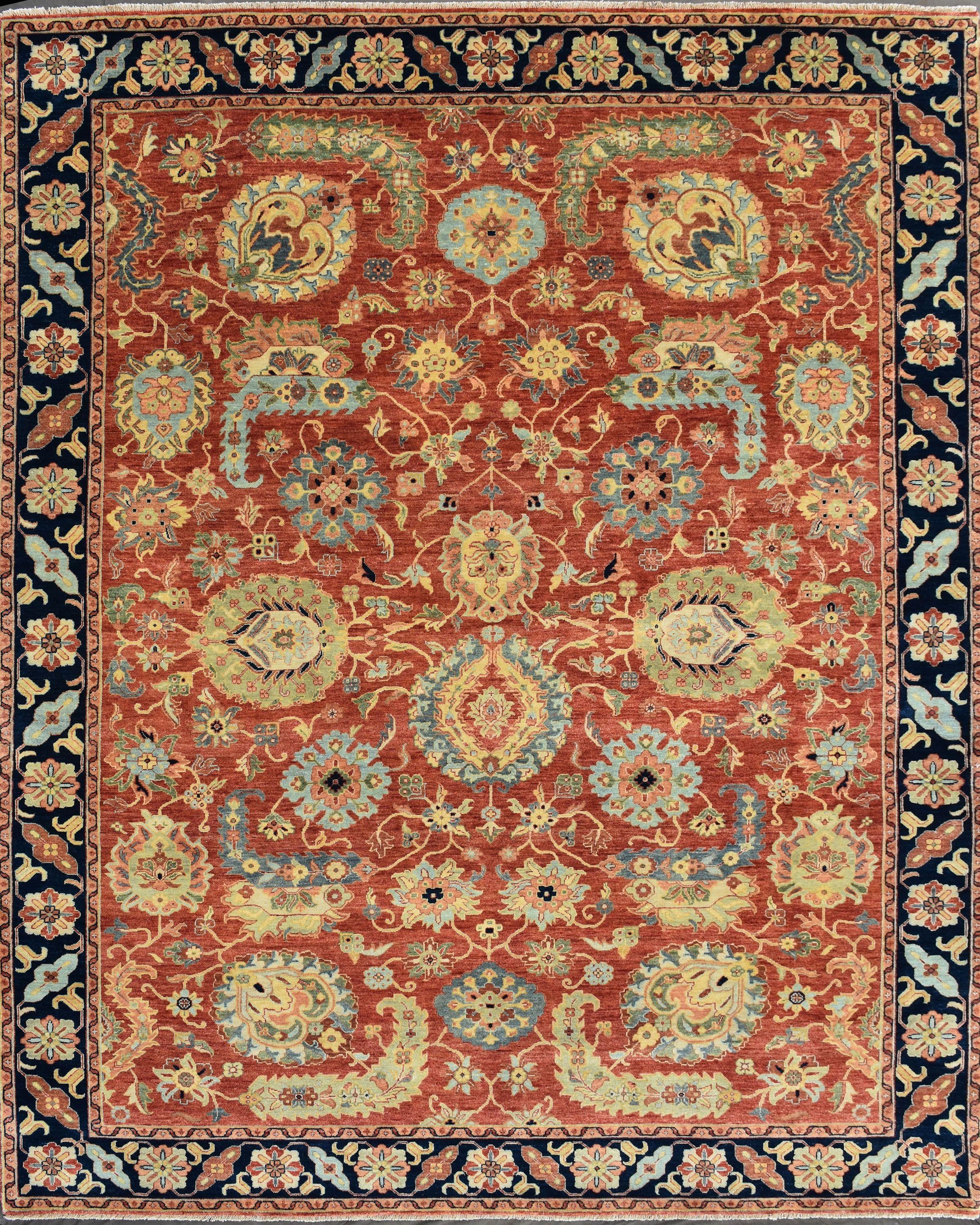 Nice new rug with beautiful Persian design and nice colors, entirely hand knotted with wool and silk velvet on cotton foundation.