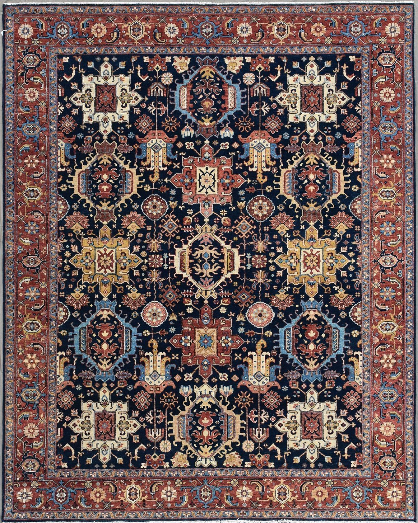 Nice new rug with beautiful Persian design and nice colors, entirely hand knotted with wool and silk velvet on cotton foundation.