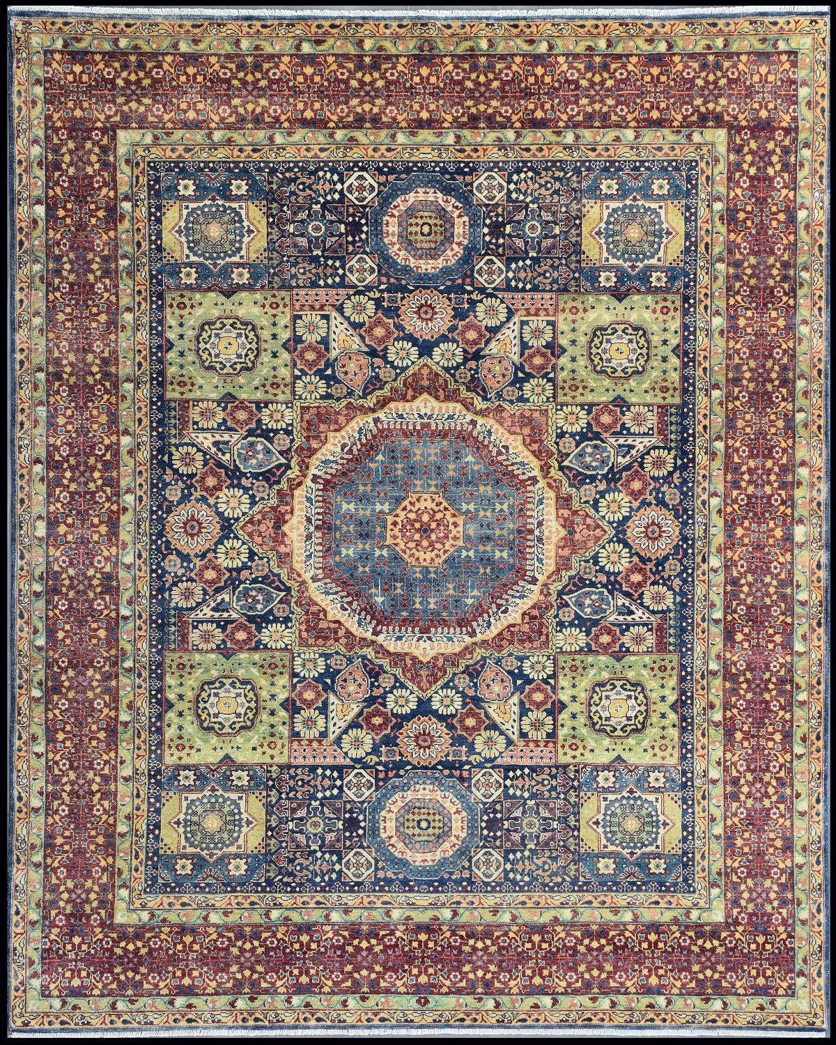 Nice new rug with beautiful Persian design and nice colors, entirely hand knotted with wool and silk velvet on cotton foundation.