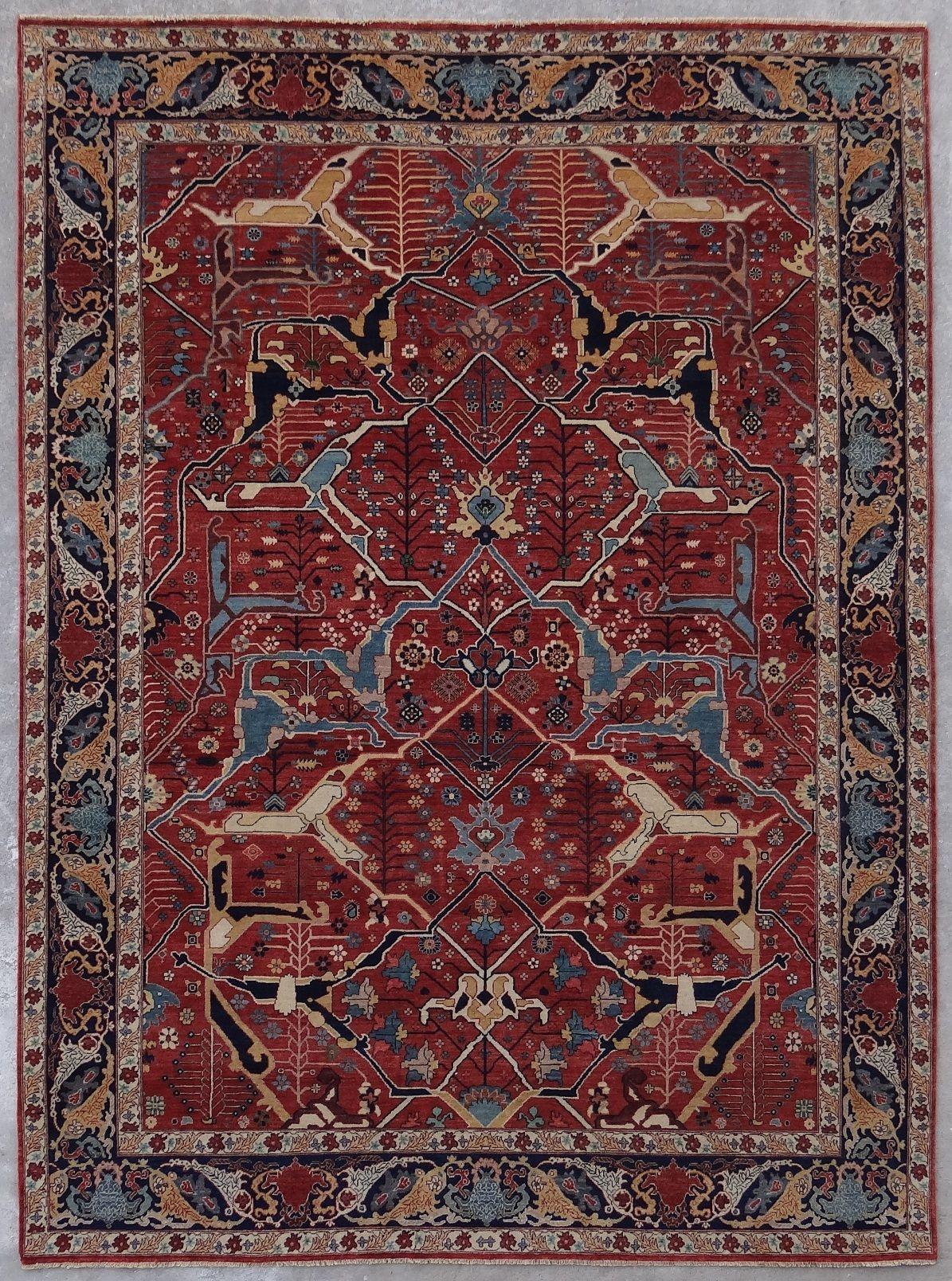 Wunderschöner neuer indischer feiner Teppich im persischen Design (Sarouk Farahan) im Angebot