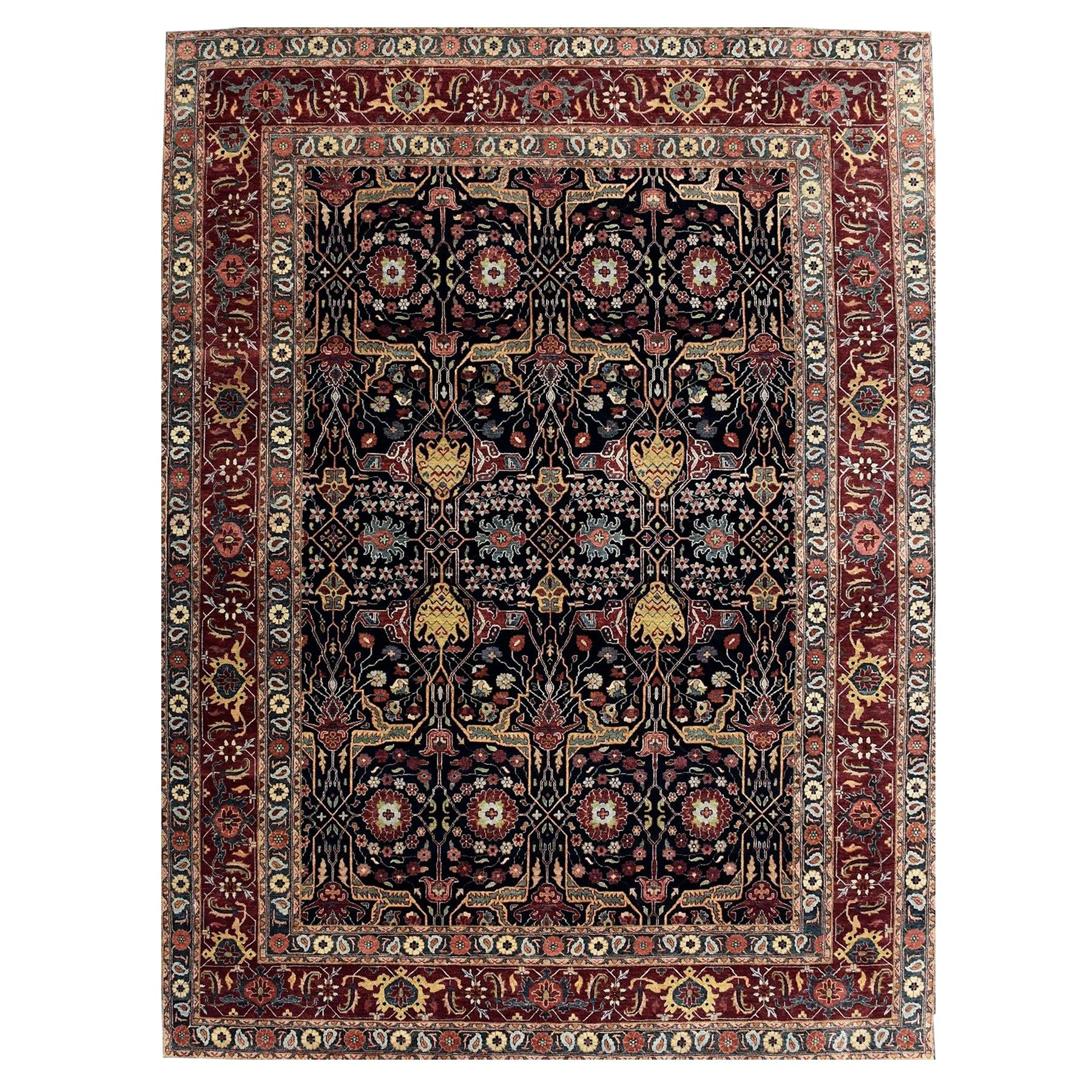 Wunderschöner neuer indischer feiner Teppich im persischen Design