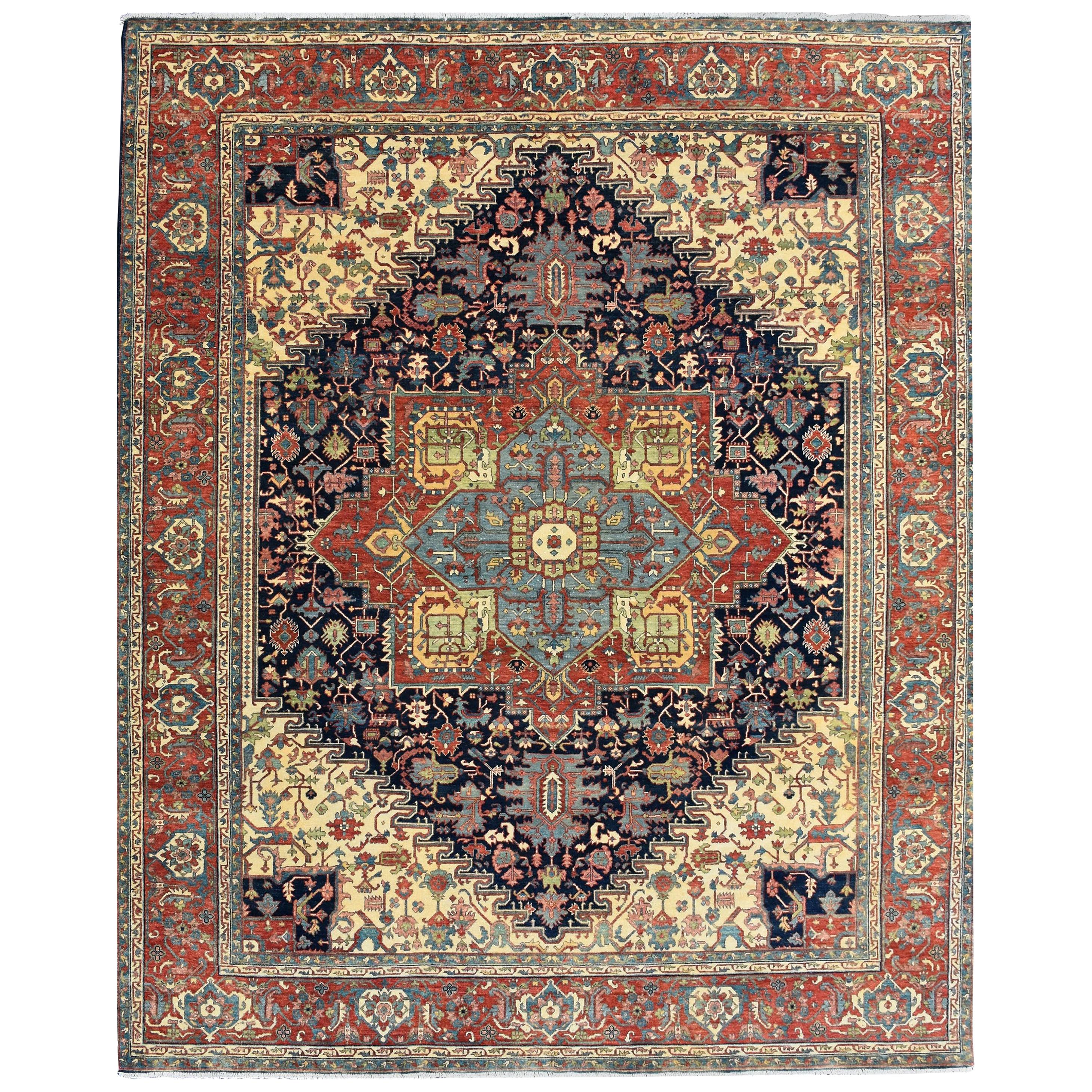 Magnifique tapis indien de design persan au design persan