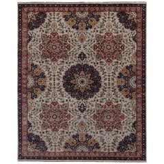 Magnifique tapis indien de design persan au design persan