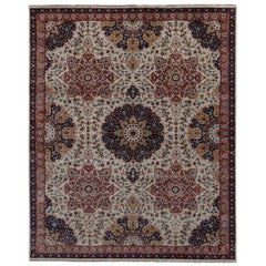 Magnifique tapis indien de design persan au design persan