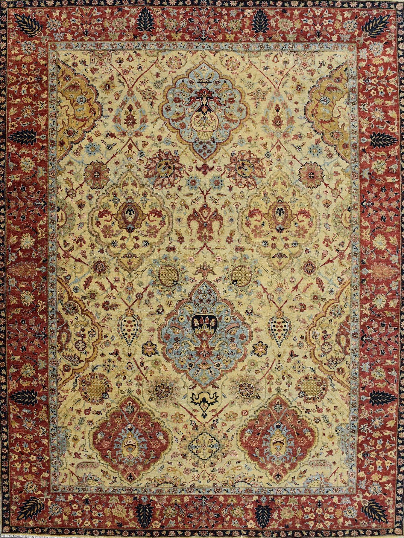 Nice new rug with beautiful Persian design and nice colors, entirely hand knotted with wool velvet on cotton foundation.