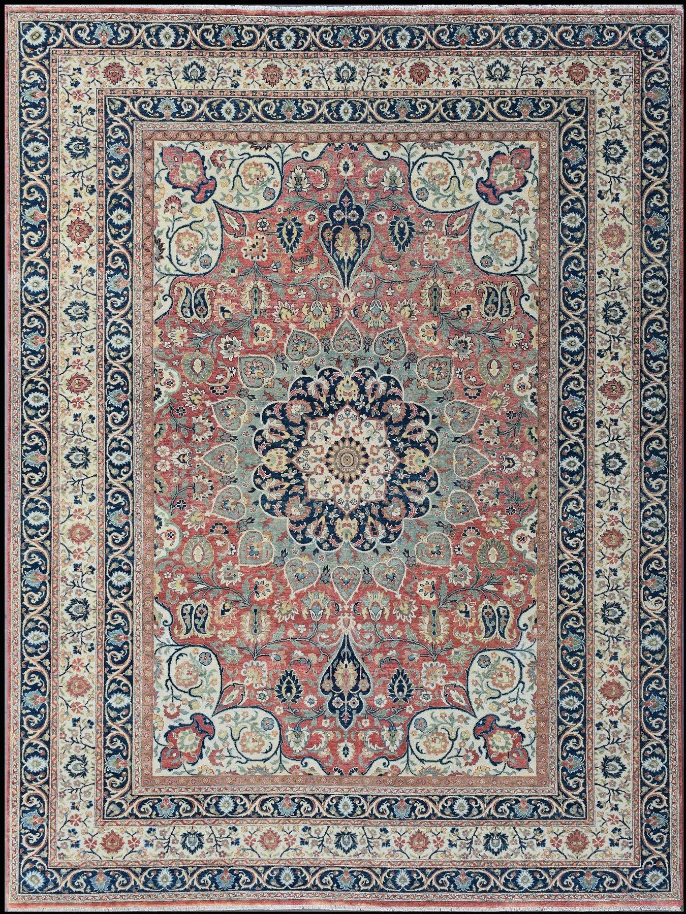 Schöner neuer Teppich mit schönem persischen Design und schönen Farben, komplett handgeknüpft mit Wollsamt auf Baumwollbasis.