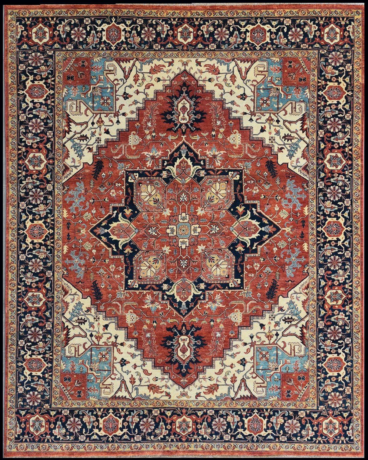 Bonita alfombra nueva con precioso diseño persa y bonitos colores, anudada totalmente a mano con terciopelo de lana sobre base de algodón.
