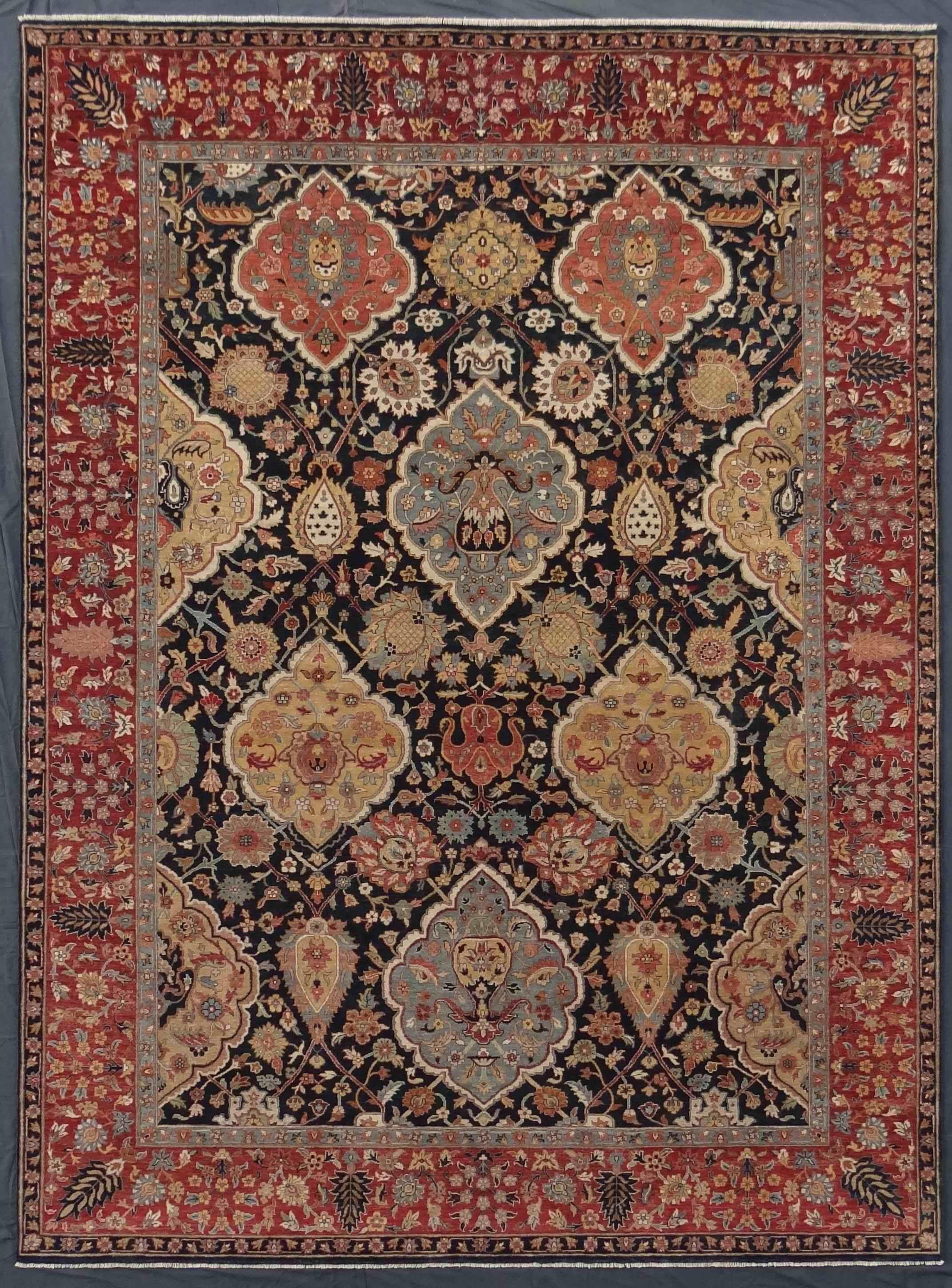 Nice new rug with beautiful Persian design and nice colors, entirely hand knotted with wool velvet on cotton foundation.