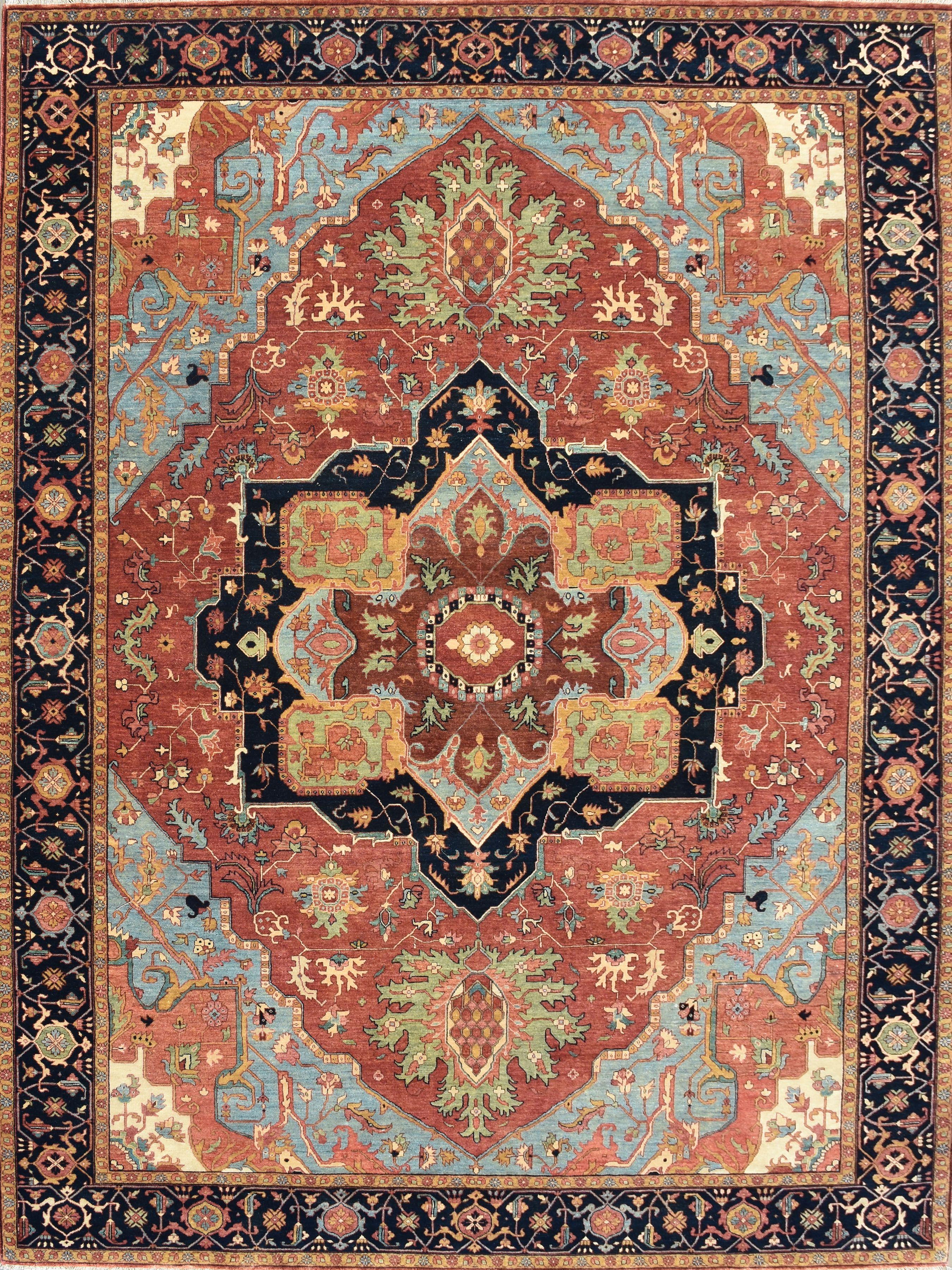 Nice new rug with beautiful Persian design and nice colors, entirely hand knotted with wool velvet on cotton foundation.