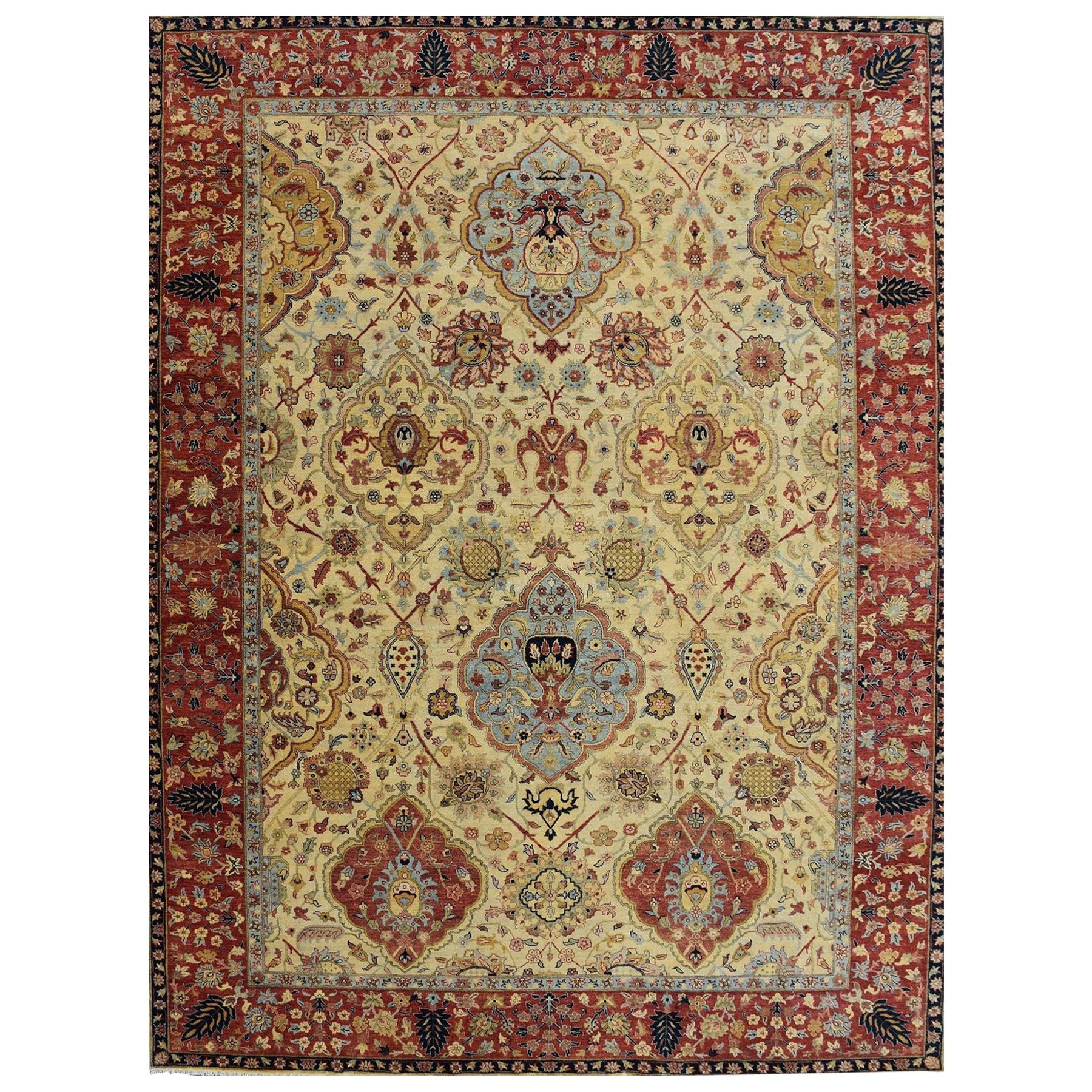 Magnifique tapis indien à motifs persans