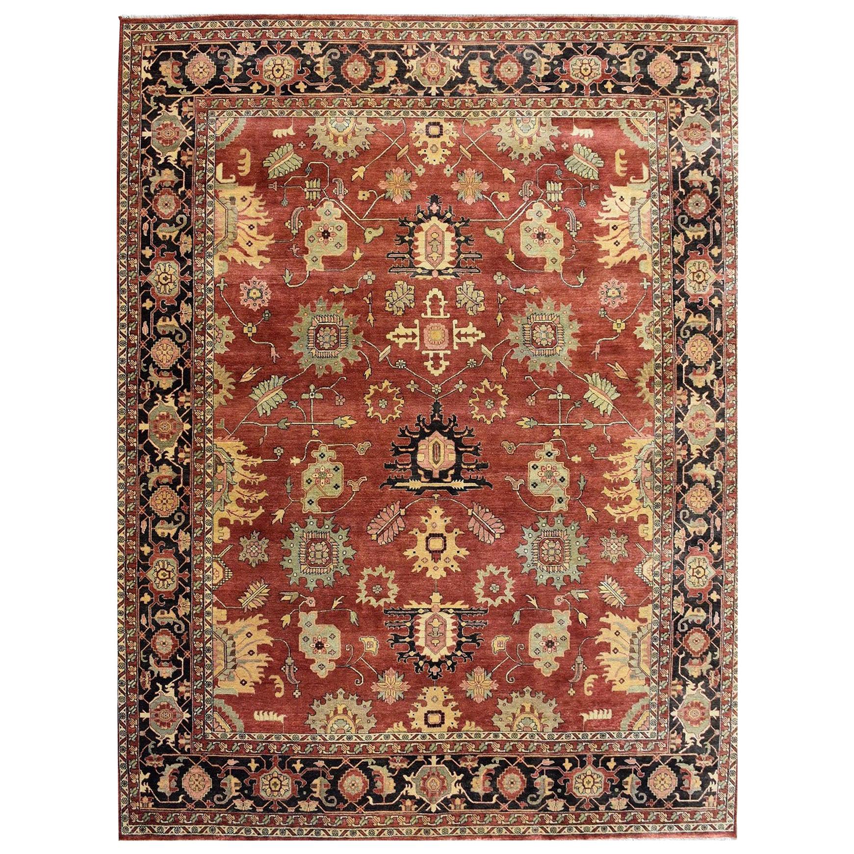 Wunderschöner neuer indischer Teppich im persischen Design im Angebot