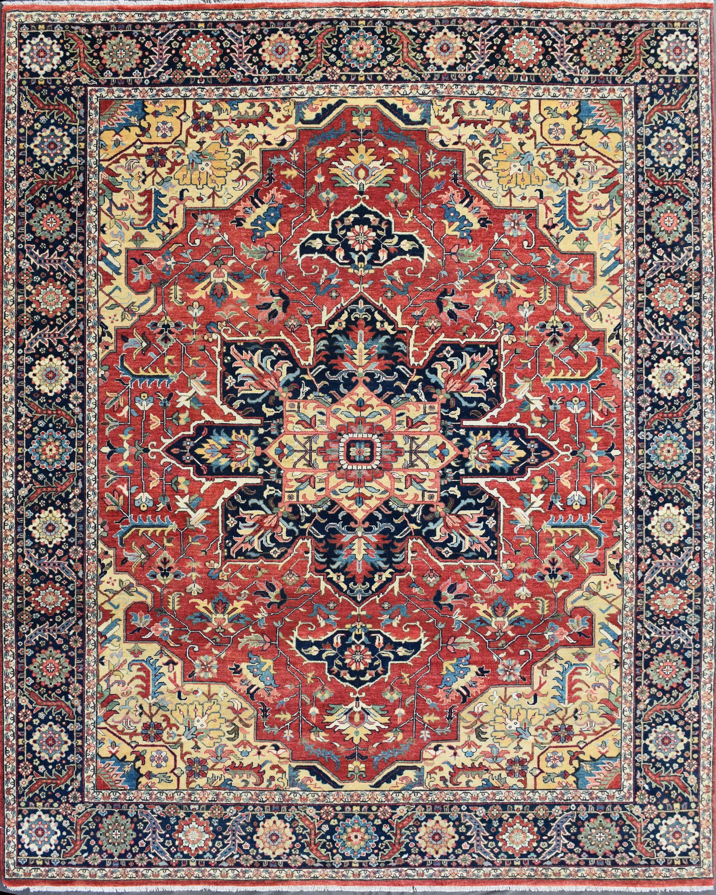 Hand-Knotted Wonderful New Persian Heriz Design Fine Indian Rug For Sale